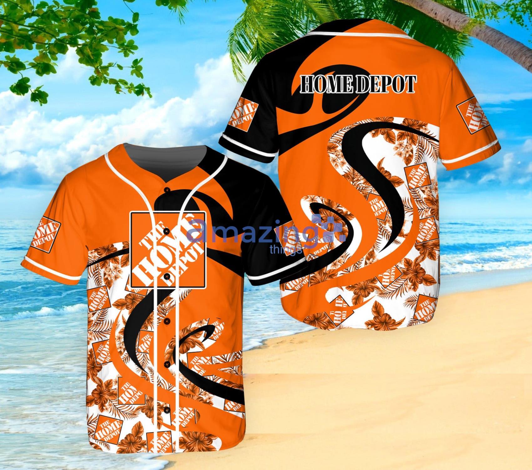 Home Depot Tropical Flower Baseball Jersey Shirt Product Photo 1 Home Depot Tropical Flower Baseball Jersey Shirt Product Photo 1