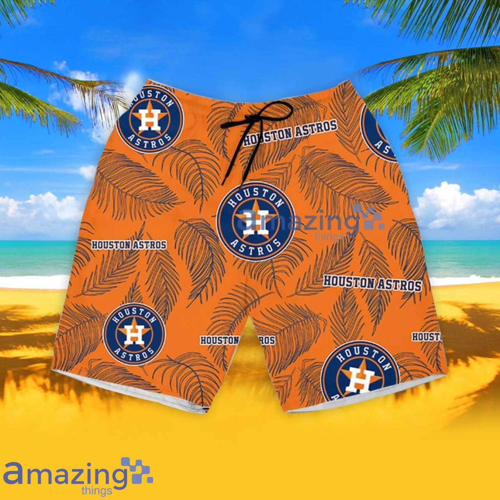 Houston Astros Palm Leaves Pattern Tropical Hawaiian Shirt And Shorts  Summer Gift For Fans