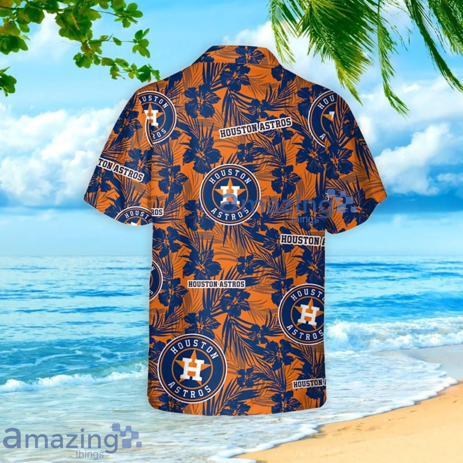 Houston Astros link Tropical Flower Pattern 3D All Over Print Hawaiian Shirt  Gift For Astros Fans - Freedomdesign