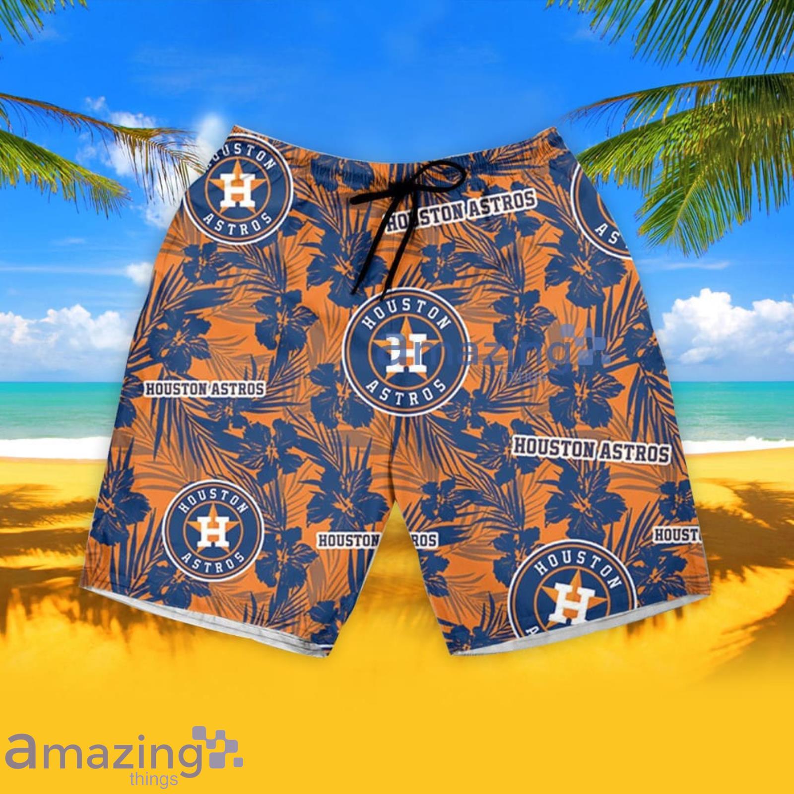 Houston Astros link Tropical Flower Pattern 3D All Over Print Hawaiian Shirt  Gift For Astros Fans - Freedomdesign