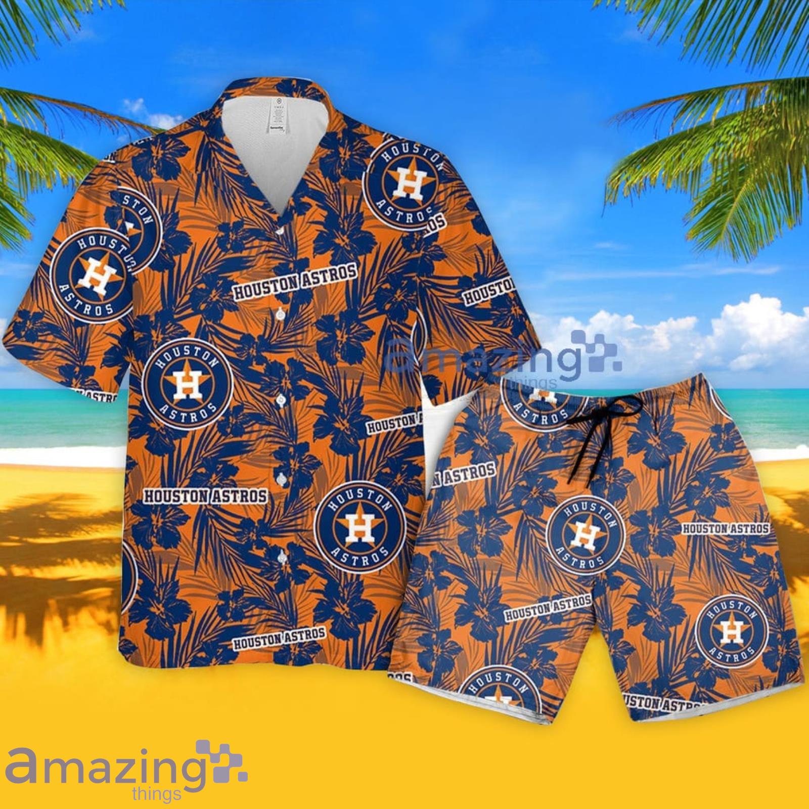 Houston Astros Tropical Flower Hawaiian Shirt And Short