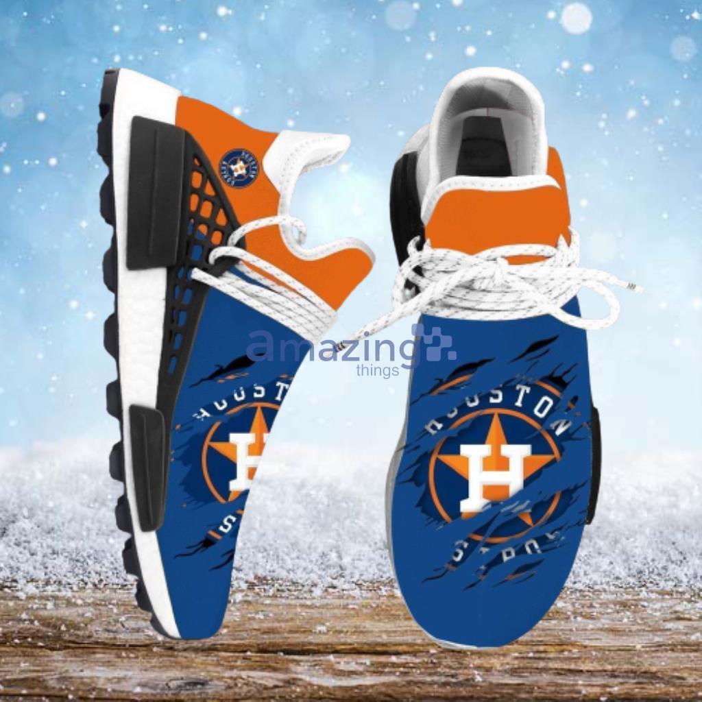 Houston Astros MLB NMD Human Race Shoes Running Sneakers - Houston Astros MLB NMD Human Race Shoes Running Sneakers