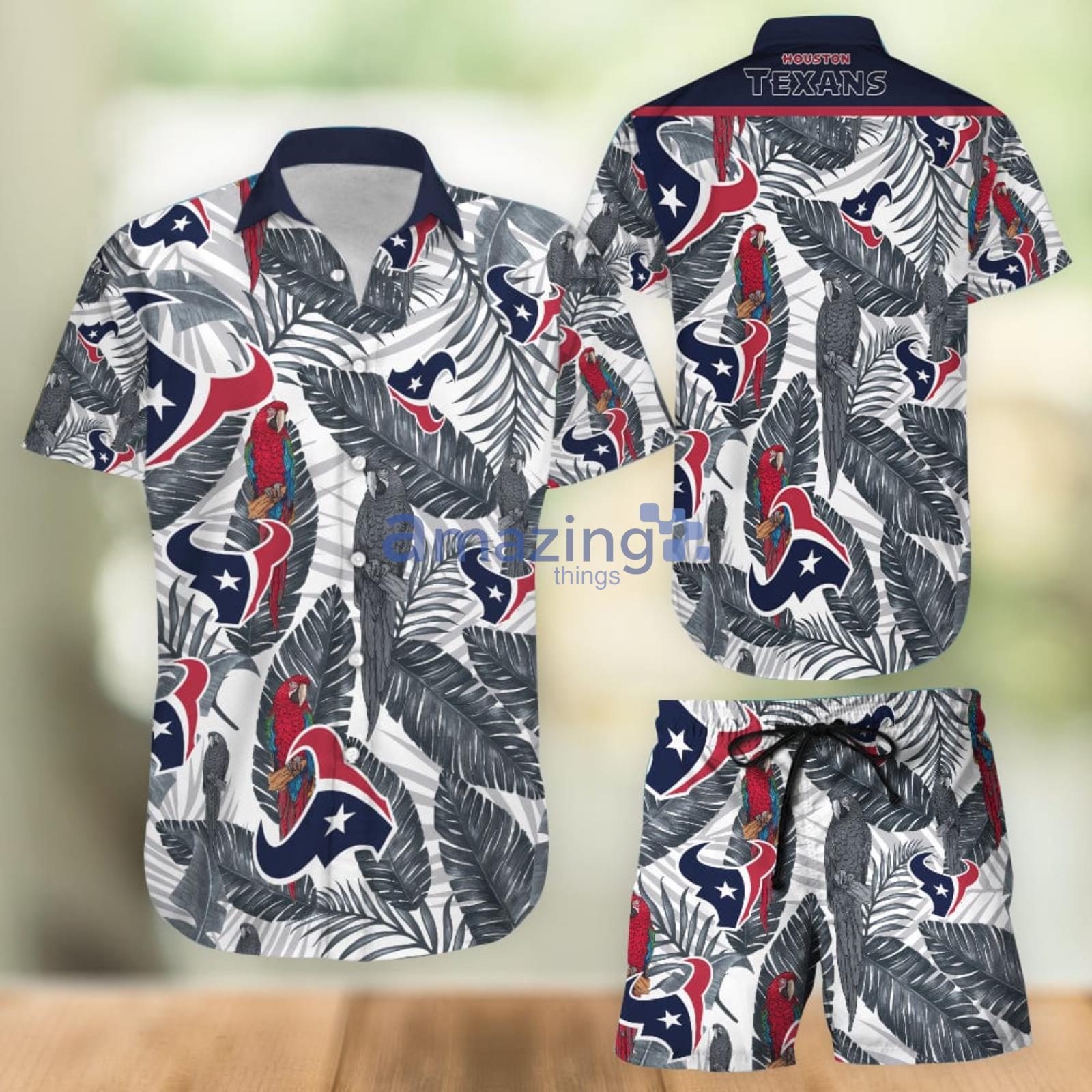 Houston Texans Aloha Combo Hawaiian Shirt And Shorts Gift For Summer Vacation Product Photo 1