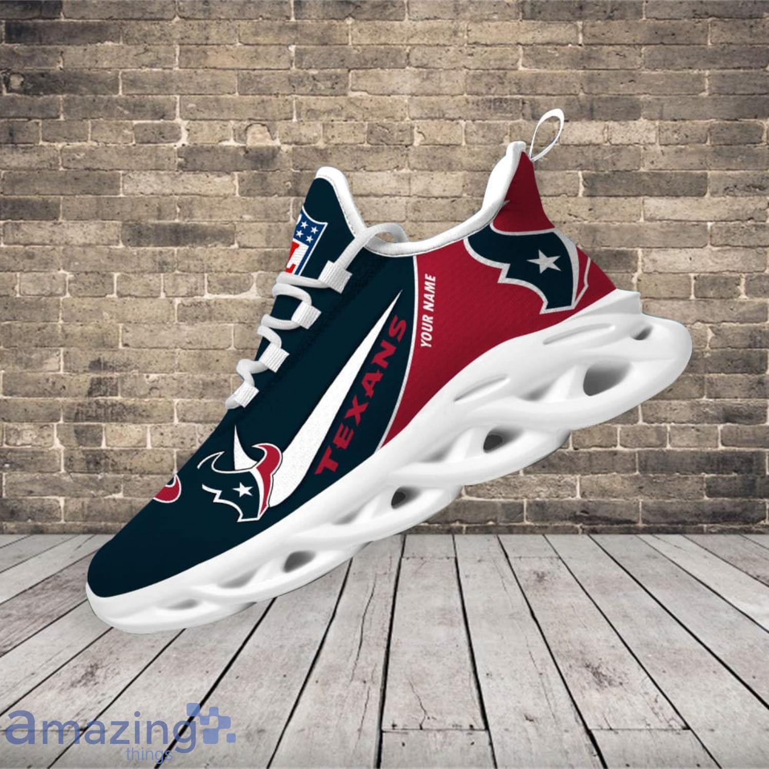 Houston Texans Custom Name 2023 NFL Max Soul Shoes For Men And Women image Houston Texans Custom Name 2023 NFL Max Soul Shoes For Men And Women Product Photo 2