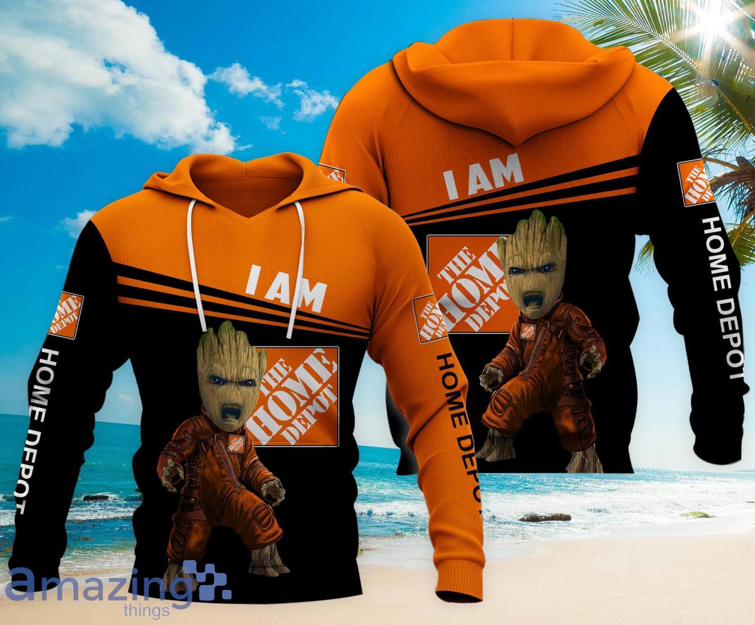 I Am Home Depot Baby Groot 3D All Over Printed Hoodie Zip Hoodie