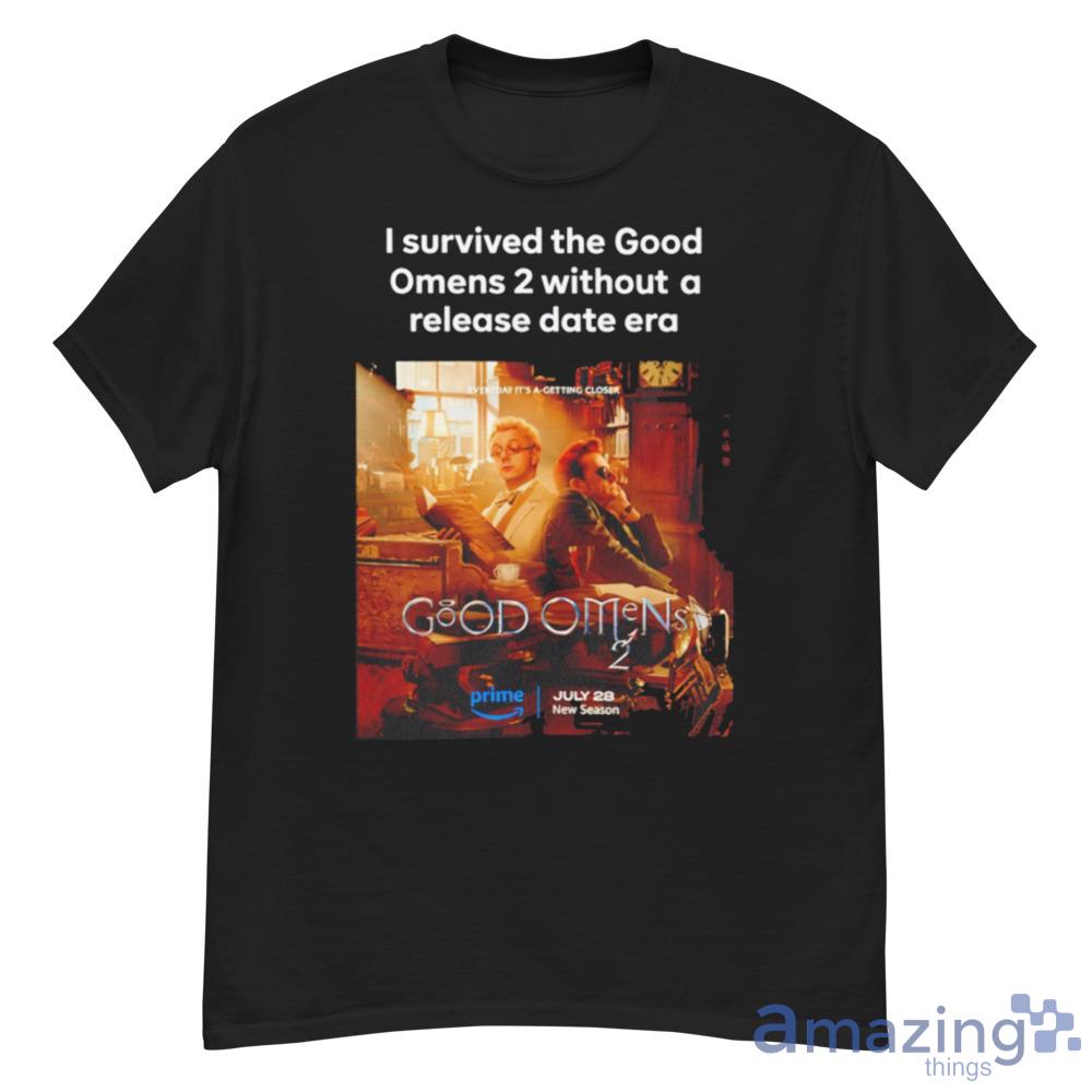 I Survived The Good Omens 2 Without A Release Date Era Trending T-Shirt For Men And Women - G500 Men’s Classic T-Shirt