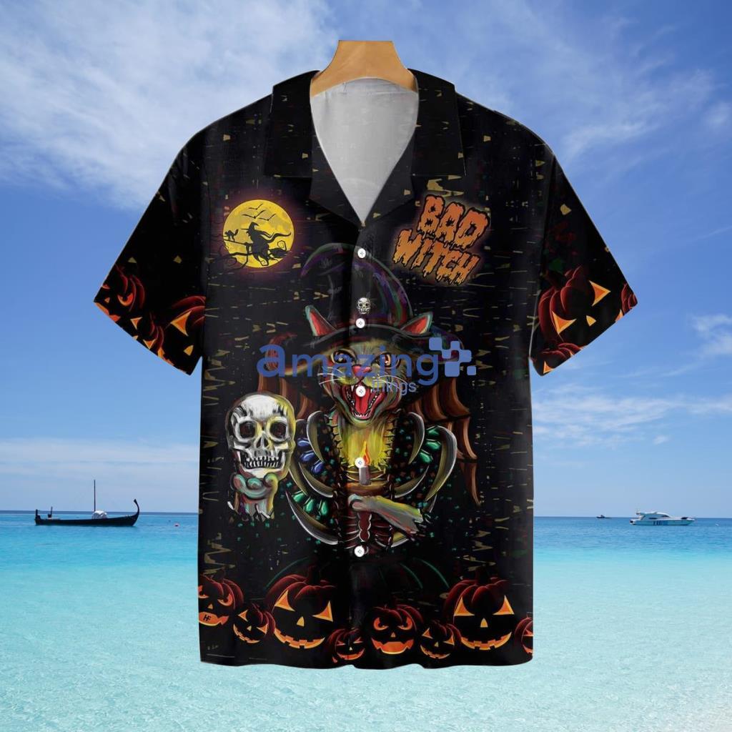I'm A Bad Witch Cat Hawaiian Shirt - I'm A Bad Witch Cat Hawaiian Shirt