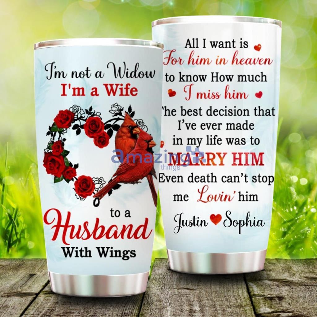 I'm Not A Window I'm A Wife To A Husband With Wings Personalized Tumbler - I'm Not A Window I'm A Wife To A Husband With Wings Personalized Tumbler