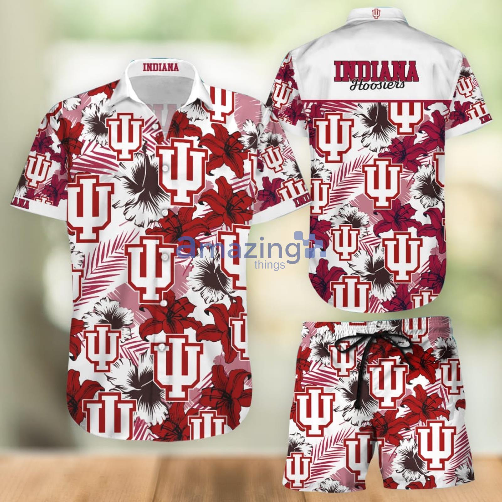 Indiana Hoosiers Aloha Combo Hawaiian Shirt And Shorts Gift For Summer Vacation Product Photo 1