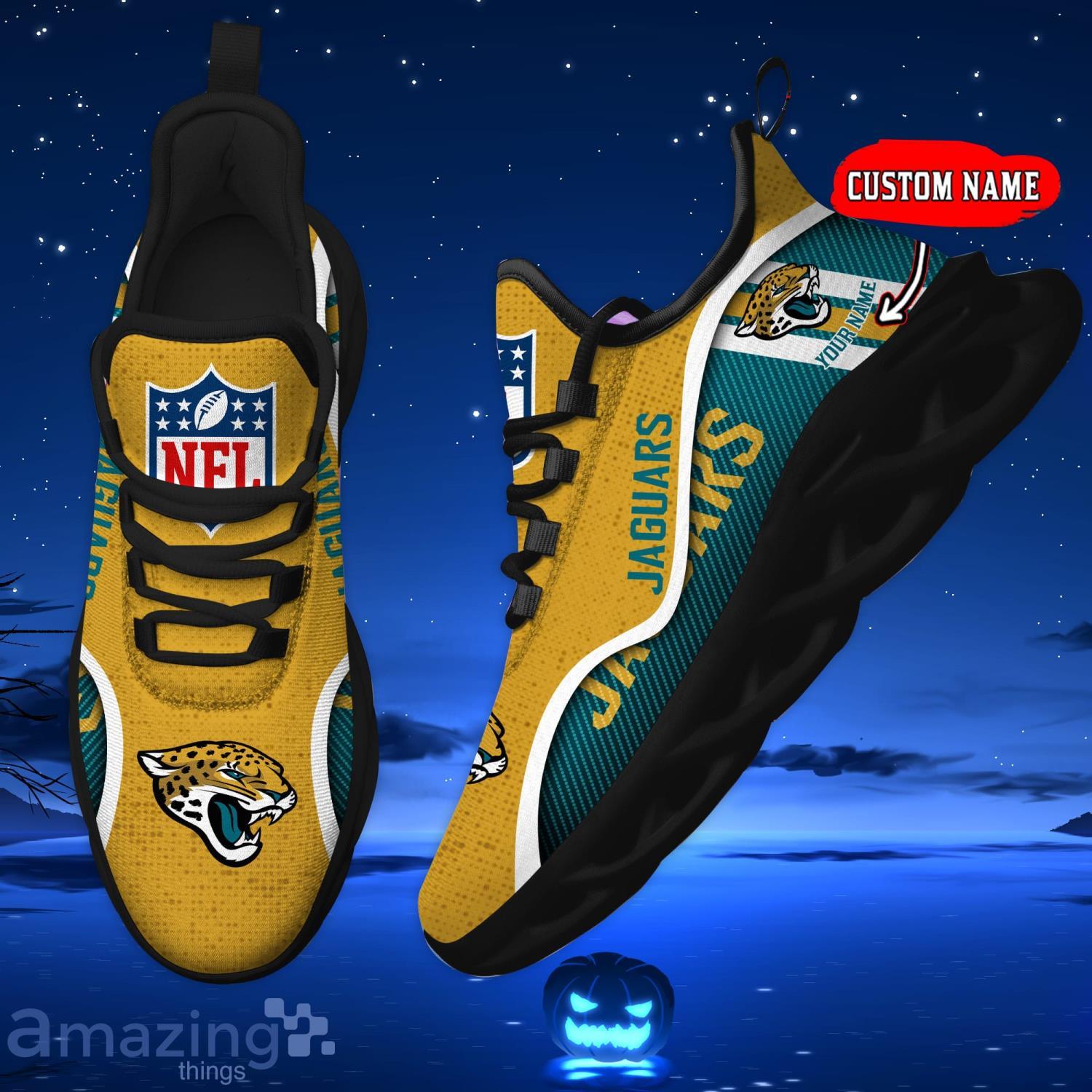 Jacksonville Jaguars Custom Name NFL Max Soul Shoes Chunky Sneakers Gift  For Fans - Banantees