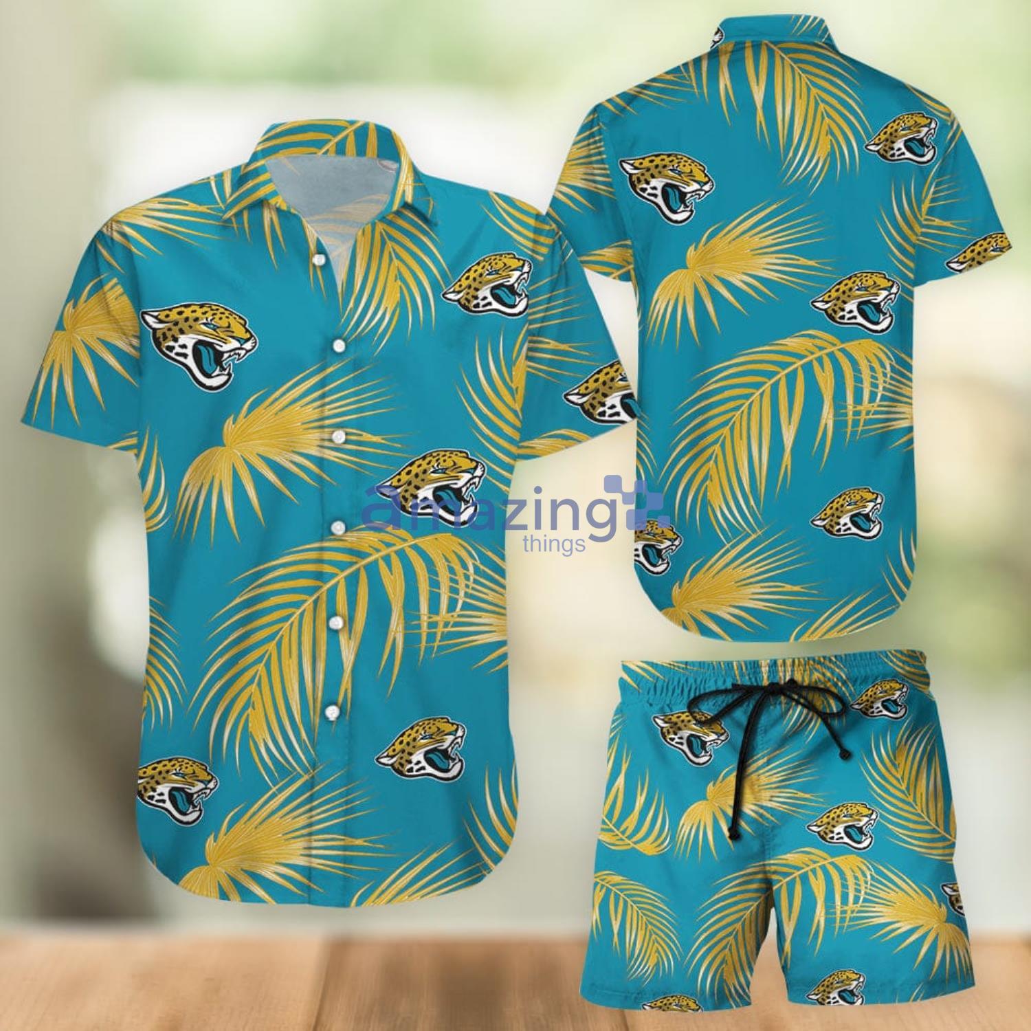 Jacksonville Jaguars Flower Short Sleeve Hawaiian Shirt And Shorts Product Photo 1