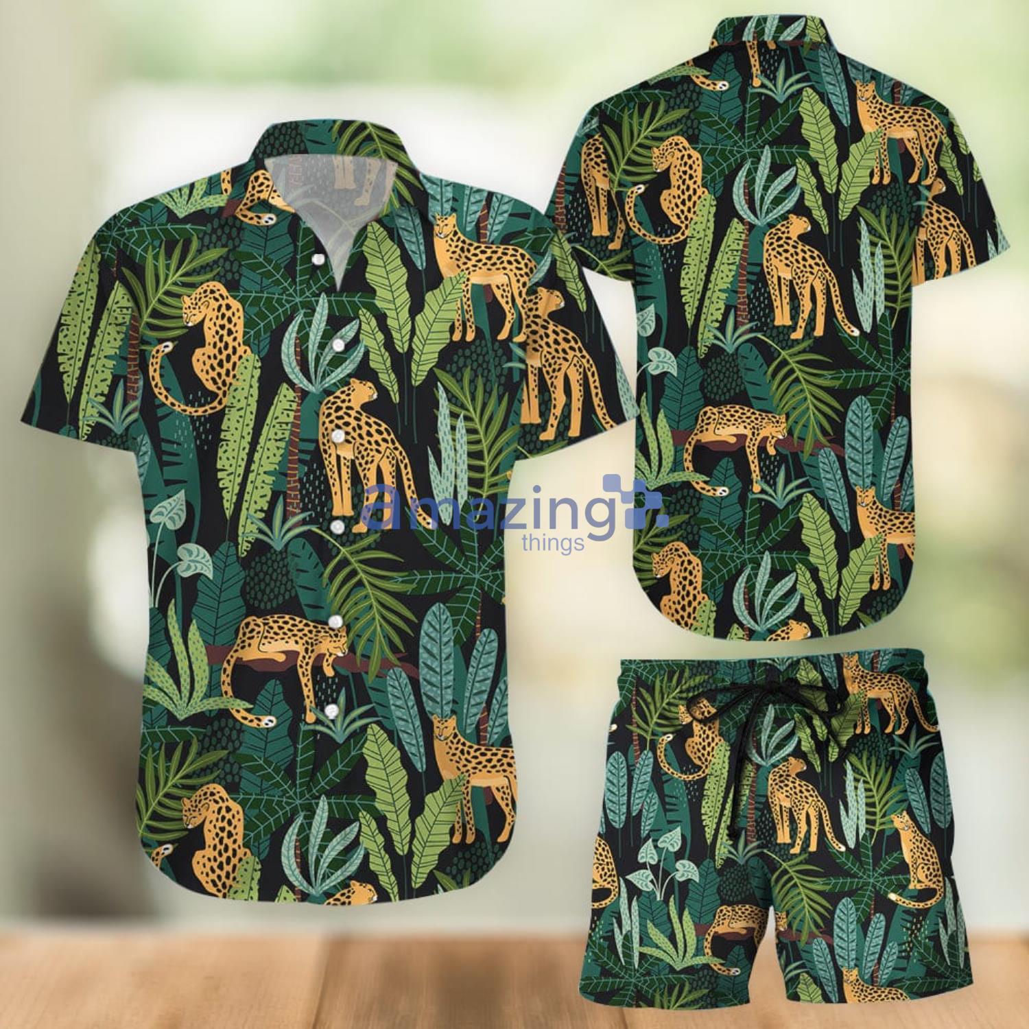 Jaguar Tropical Jungle Aloha Hawaiian Shirt And Shorts Product Photo 1