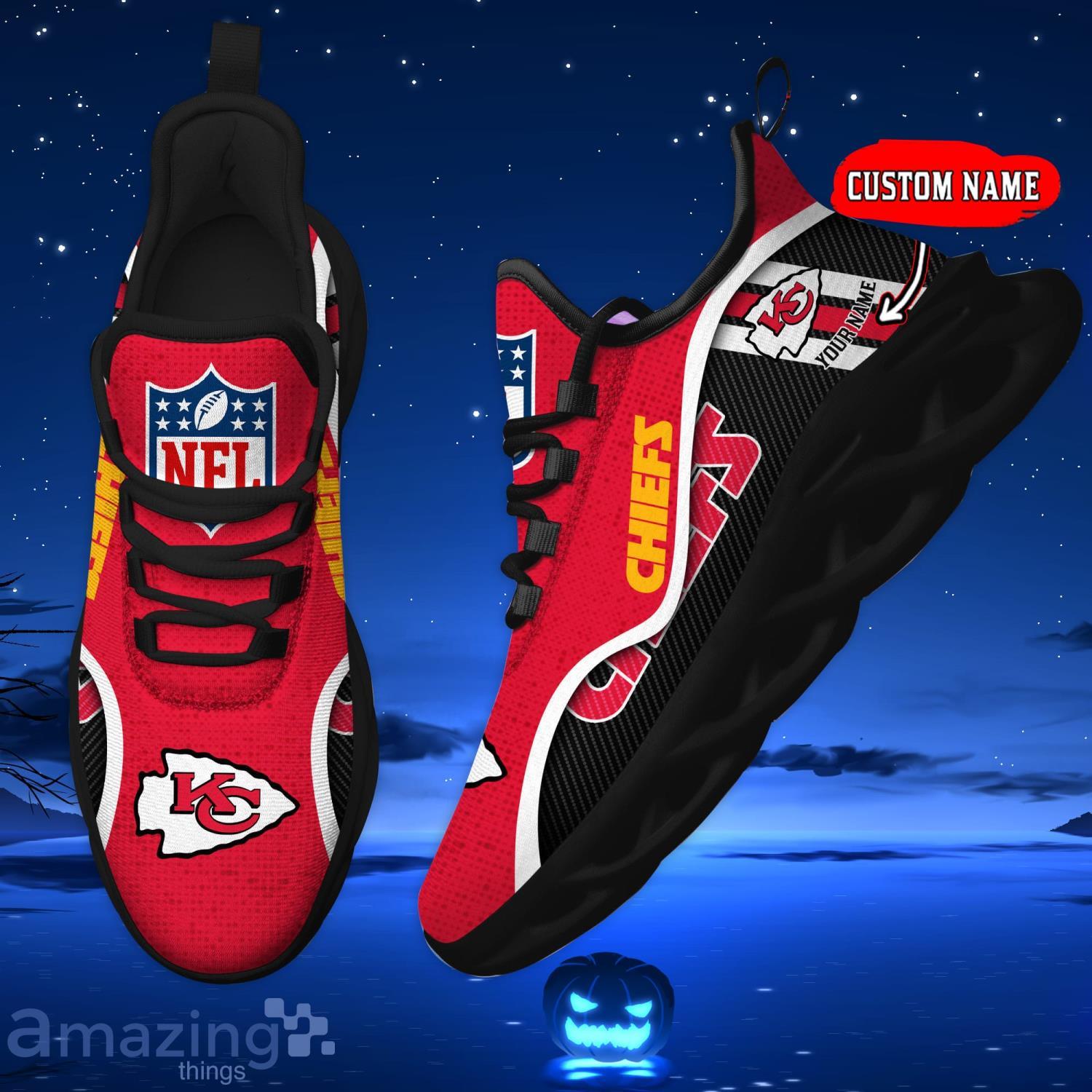 NFL Kansas City Chiefs Custom Name Red White Max Soul Shoes Gift For Fans  Sport