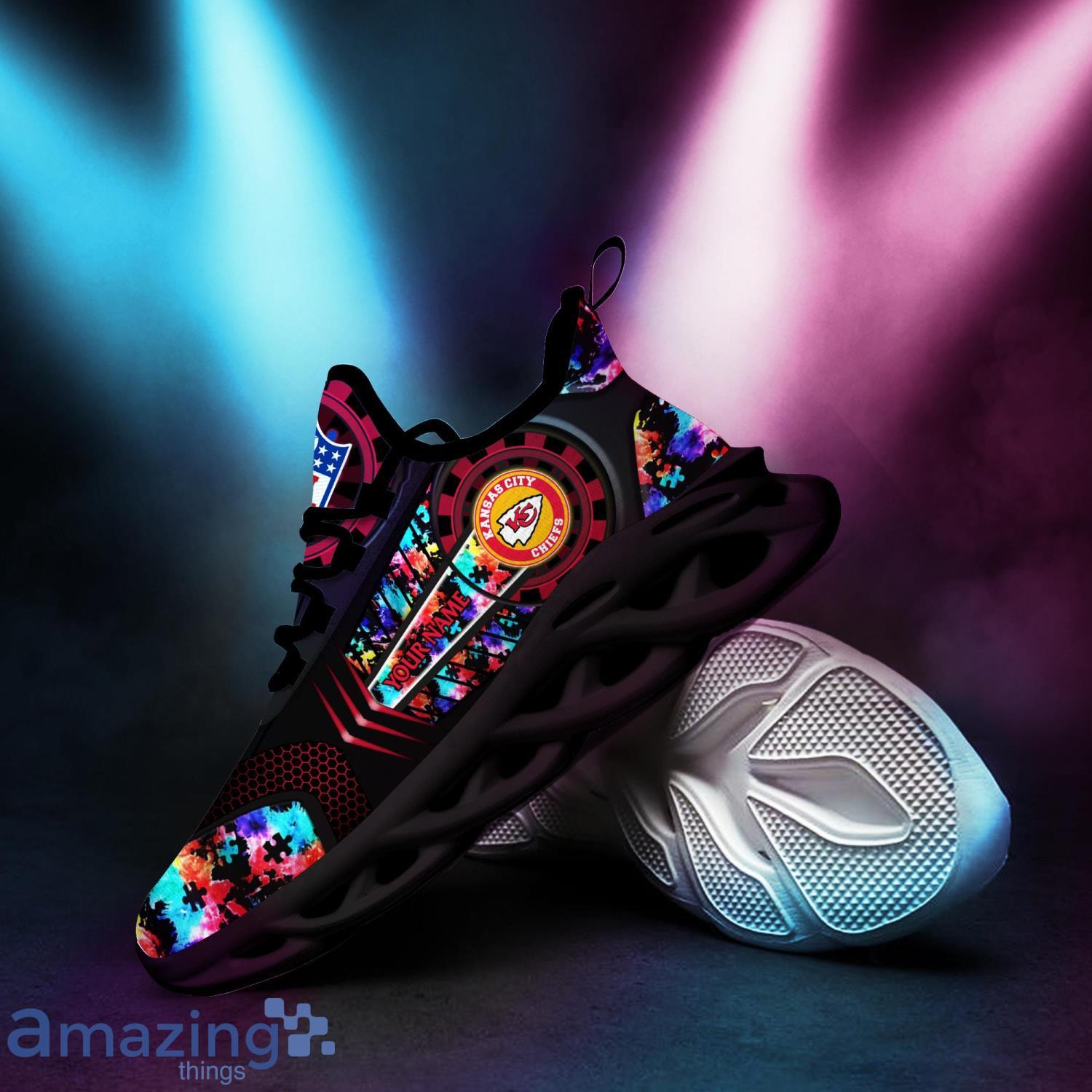 Kansas City Chiefs NFL Autism Custom Name Max Soul Shoes Running Sneakers For Fans Product Photo 1