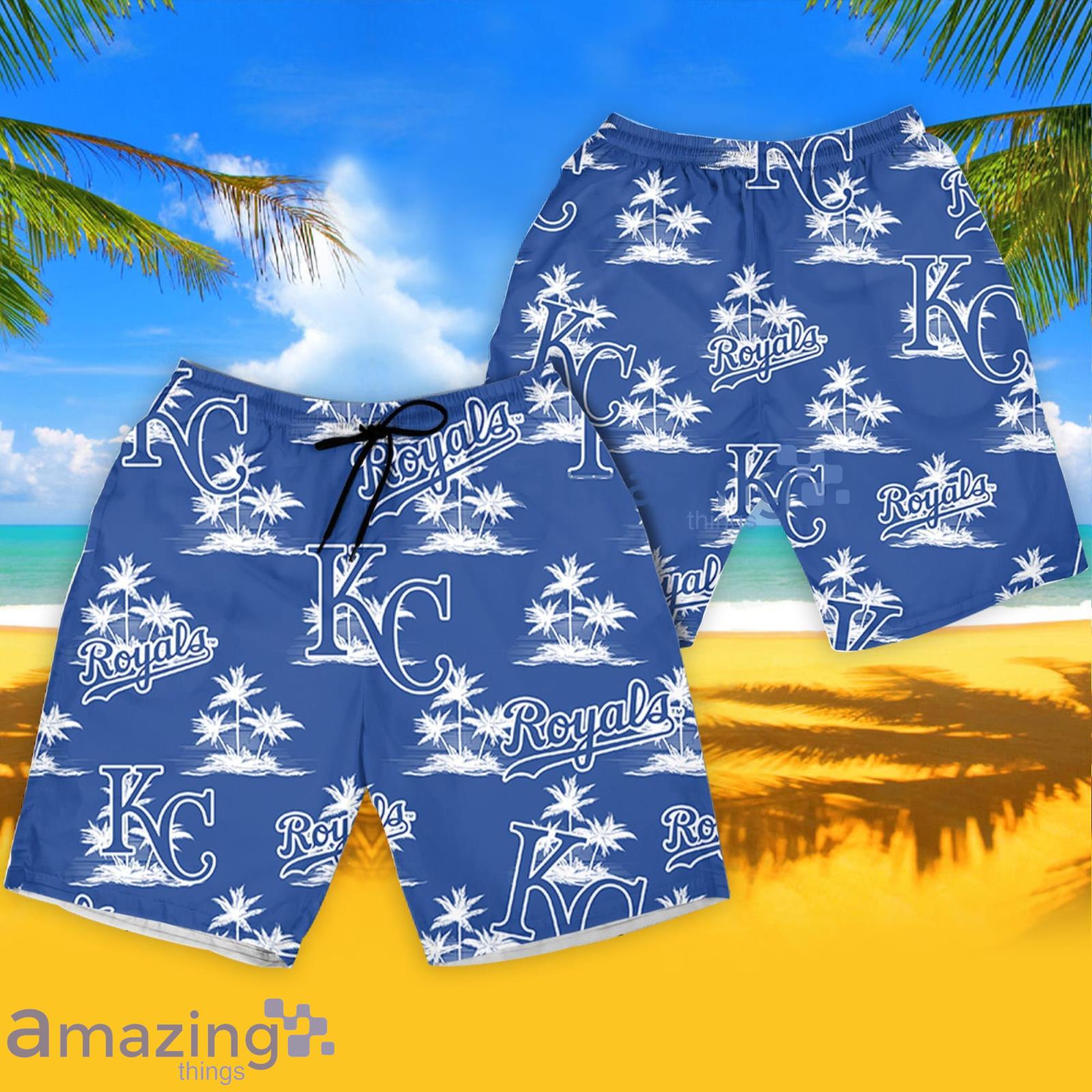 Kansas City Royals Baseball Coconut Beach Pattern Hawaiian Shirt And Shorts  Summer Vacation Gift