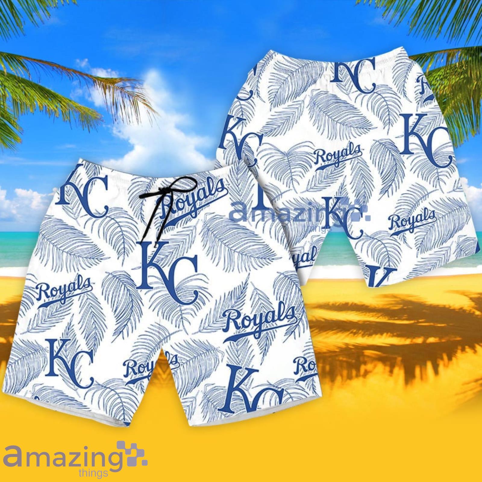 Kansas City Royals Palm Leaves Pattern 3D All Over Print Hawaiian