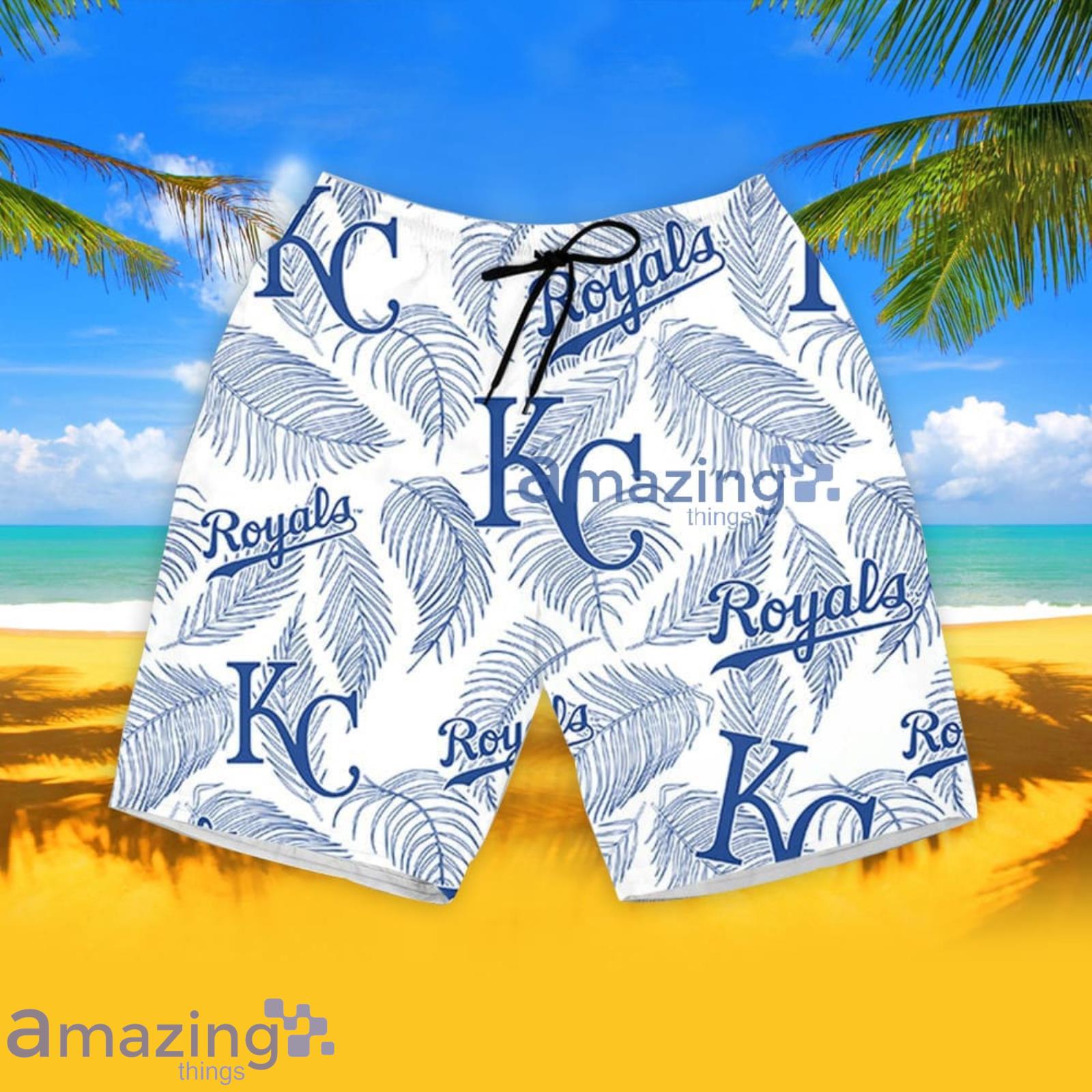 Kansas City Royals Palm Leaves Pattern 3D All Over Print Hawaiian