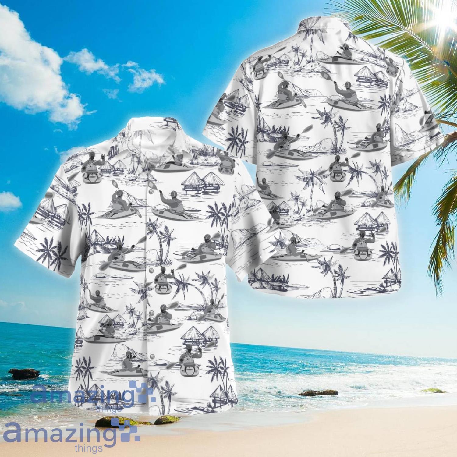 Kayaking Aloha Short Sleeve White Hawaiian Shirt Summer Gift Product Photo 1
