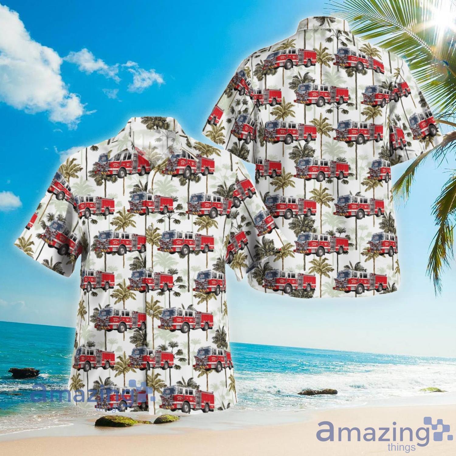 Firefighter Floral Vintage Hawaiian Shirt, Summer Hawaiian Shirts For Men, Women  Aloha Beach Shirt