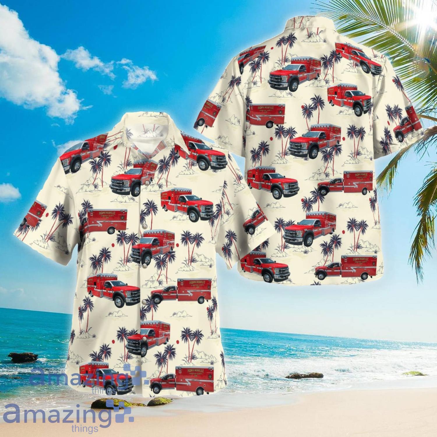 Kentucky Hopkinsville Fire EMS Aloha Short Sleeve Hawaiian Shirt Summer Gift Product Photo 1