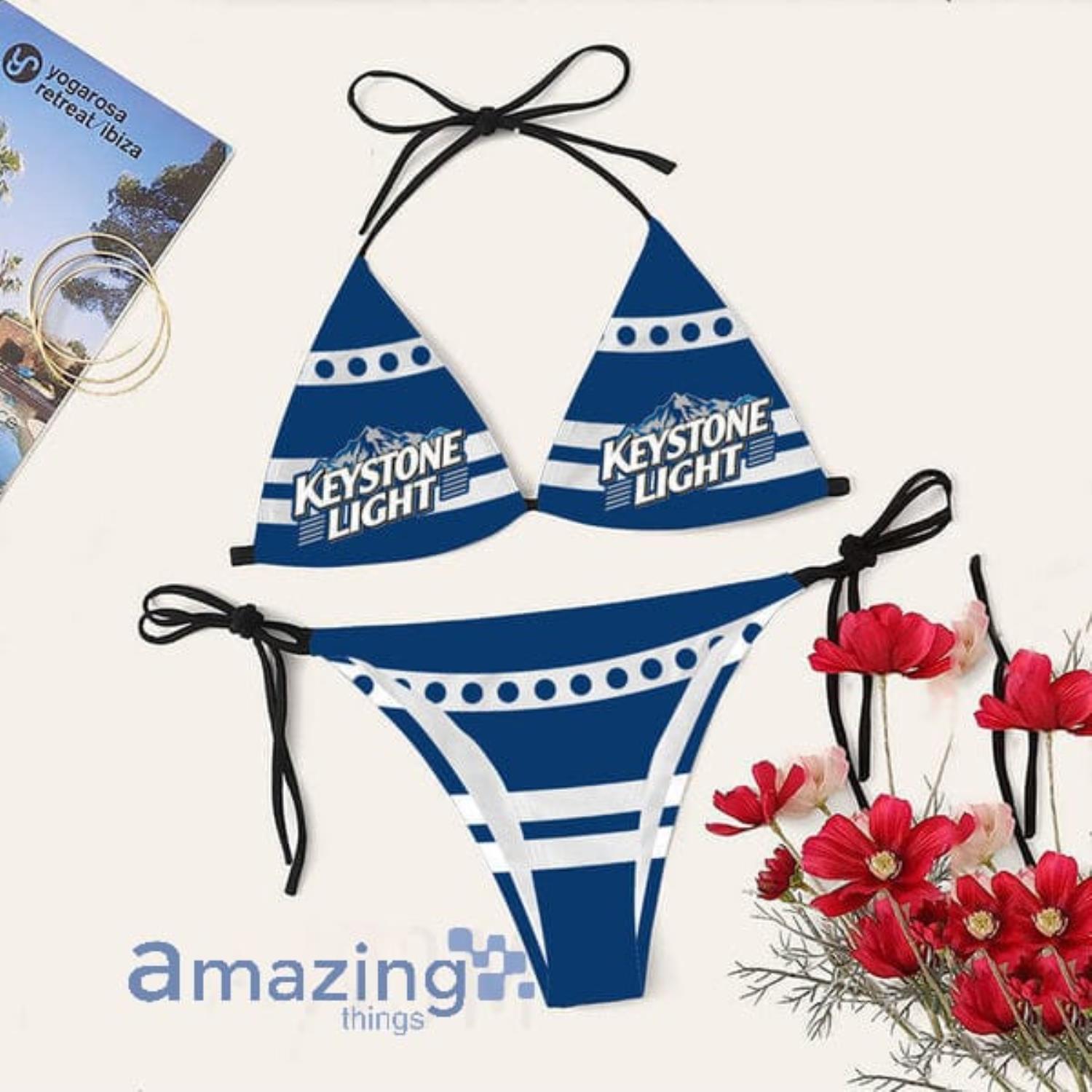 Keystone Light Triangle String Bikini Swimsuit Summer Gift Product Photo 1