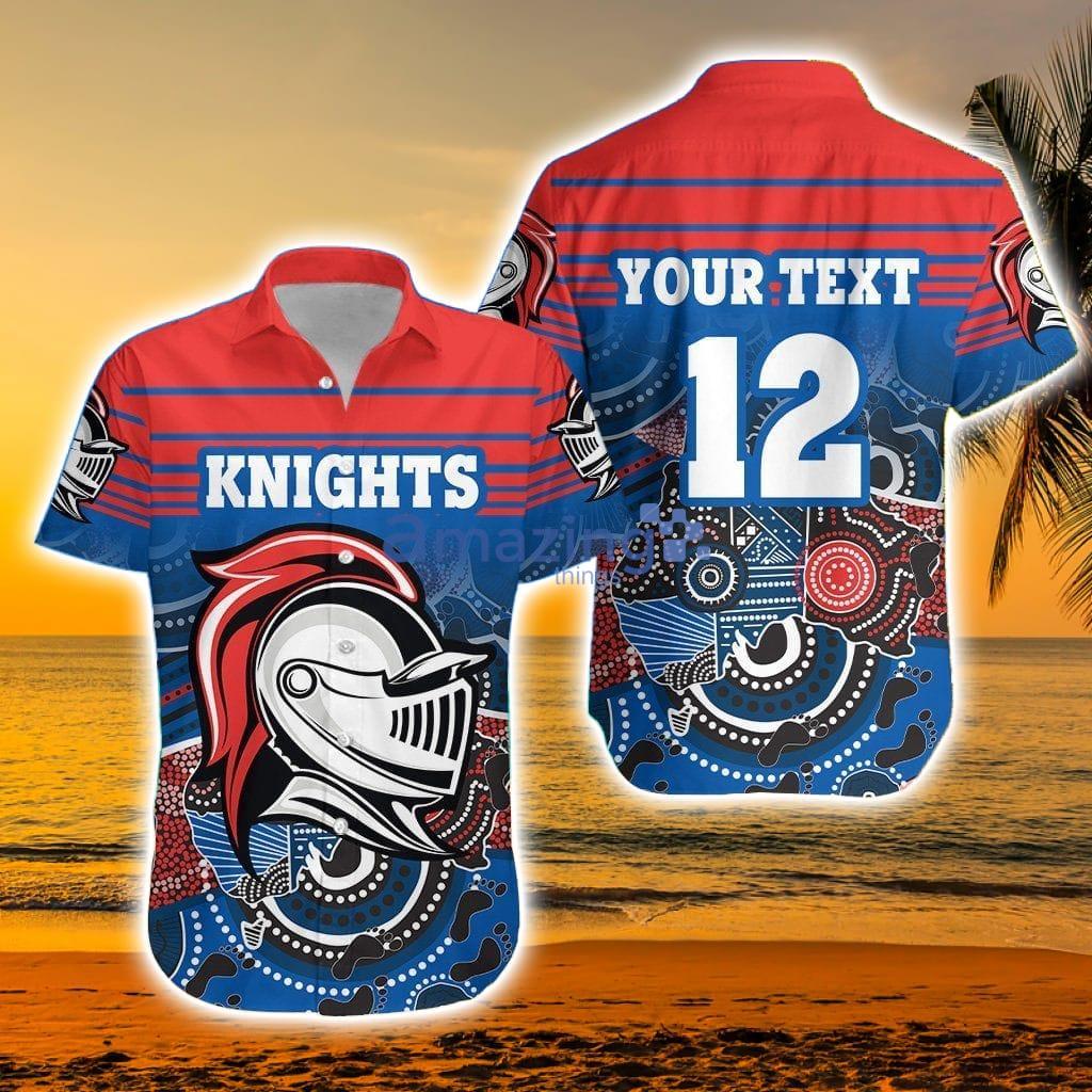 Knights Tropical Hawaiian Shirt Newcastle Aboriginal Horizontal Style - Knights Tropical Hawaiian Shirt Newcastle Aboriginal Horizontal Style