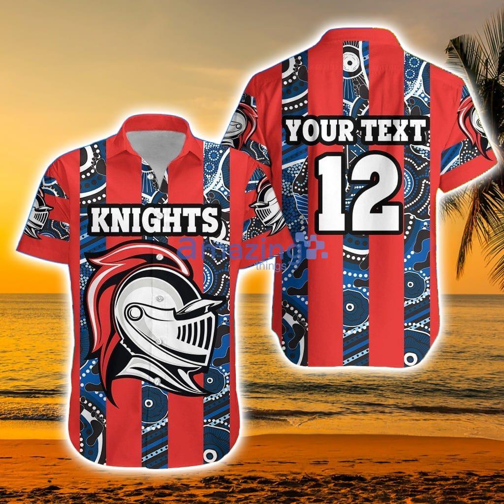Knights Tropical Hawaiian Shirt Newcastle Aboriginal Vertical Style - Knights Tropical Hawaiian Shirt Newcastle Aboriginal Vertical Style