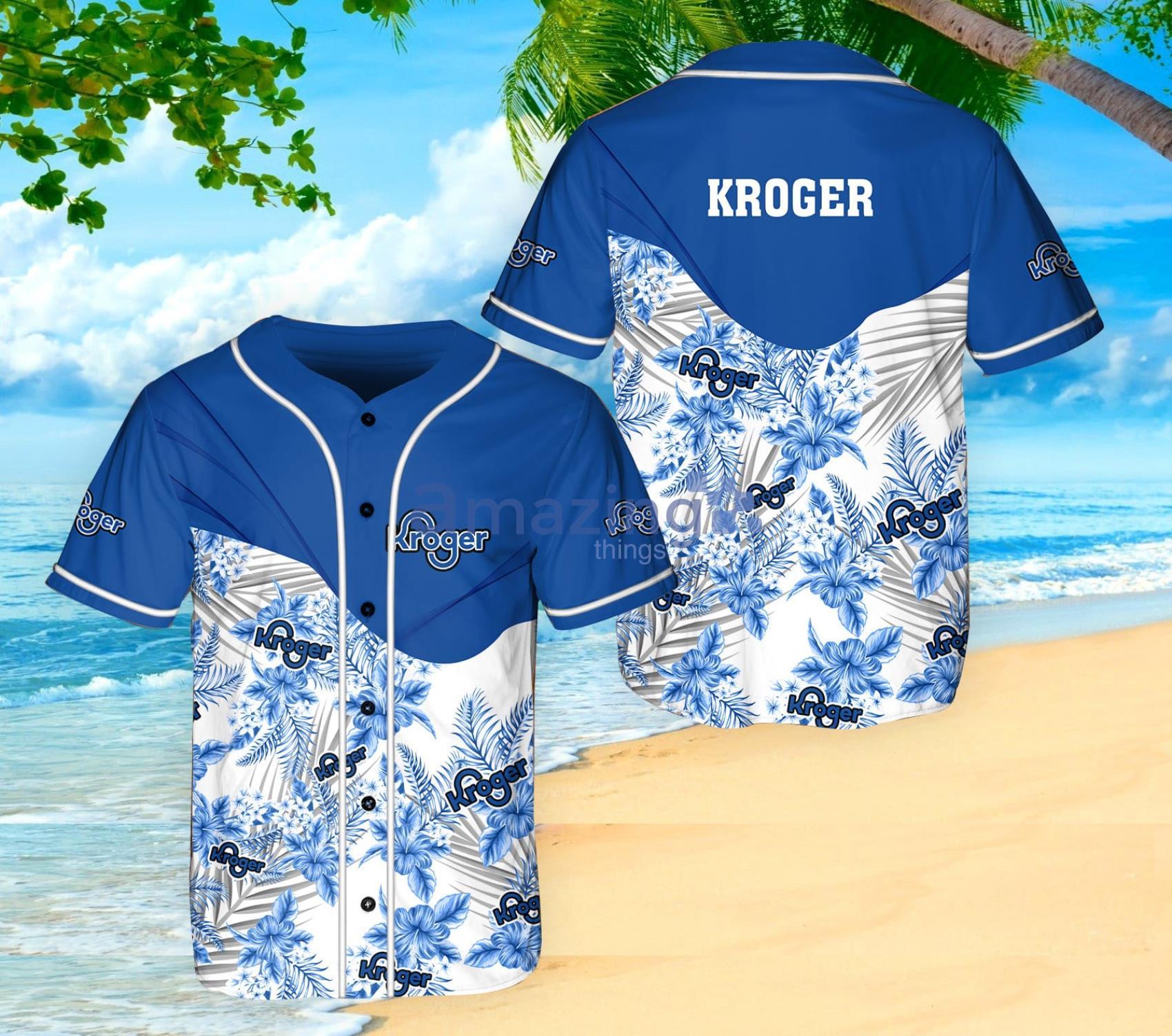 Kroger Flower Print Summer Gift Baseball Jersey Shirt Product Photo 1