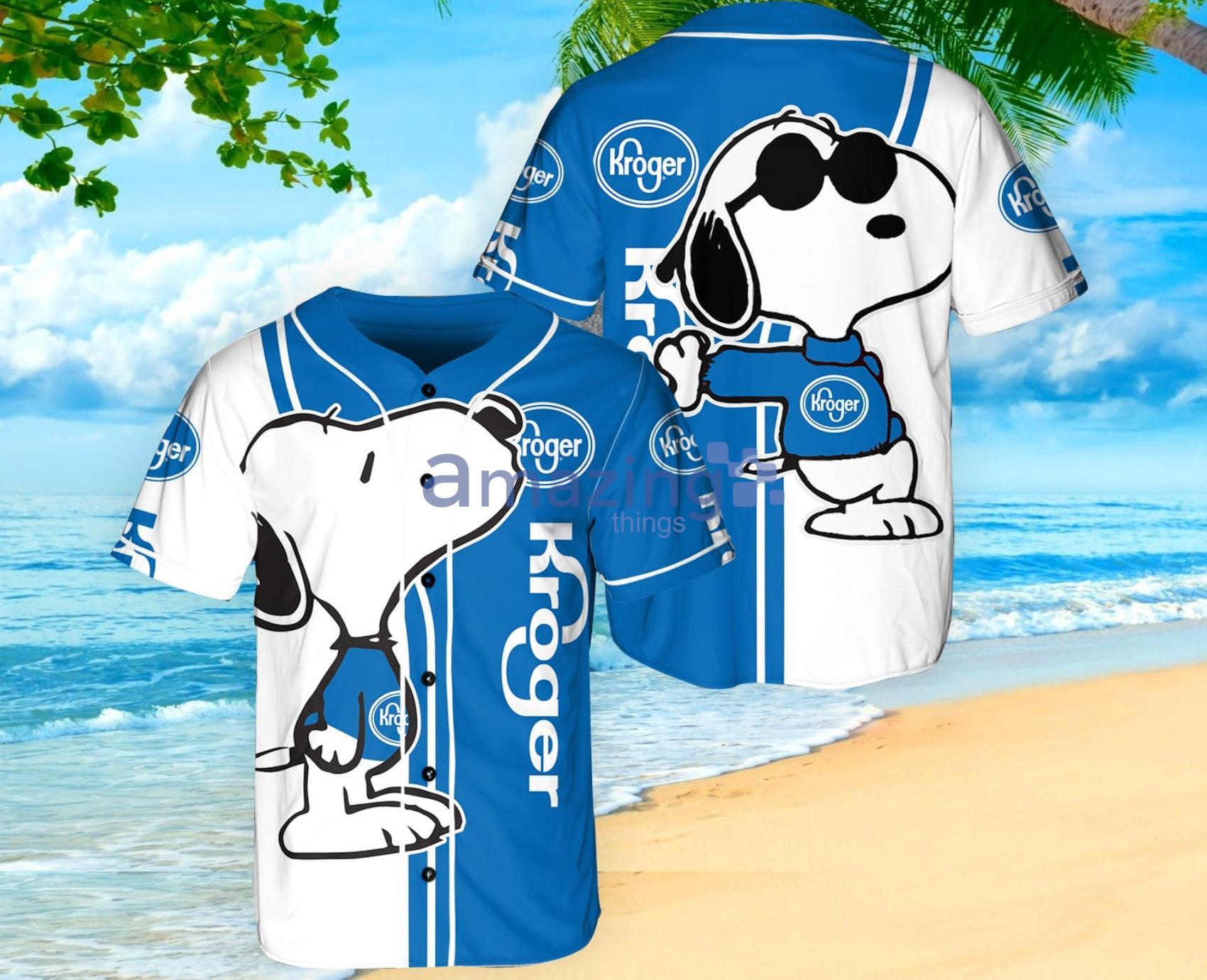 Kroger Snoopy Kiss Baseball Jersey Shirt Product Photo 1