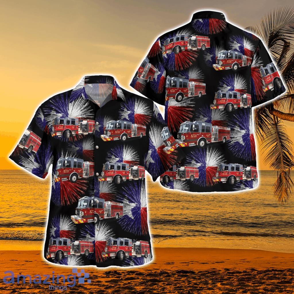 Kyle (Tx) Fire Department 4th Of July Hawaiian Shirt - Kyle (Tx) Fire Department 4th Of July Hawaiian Shirt