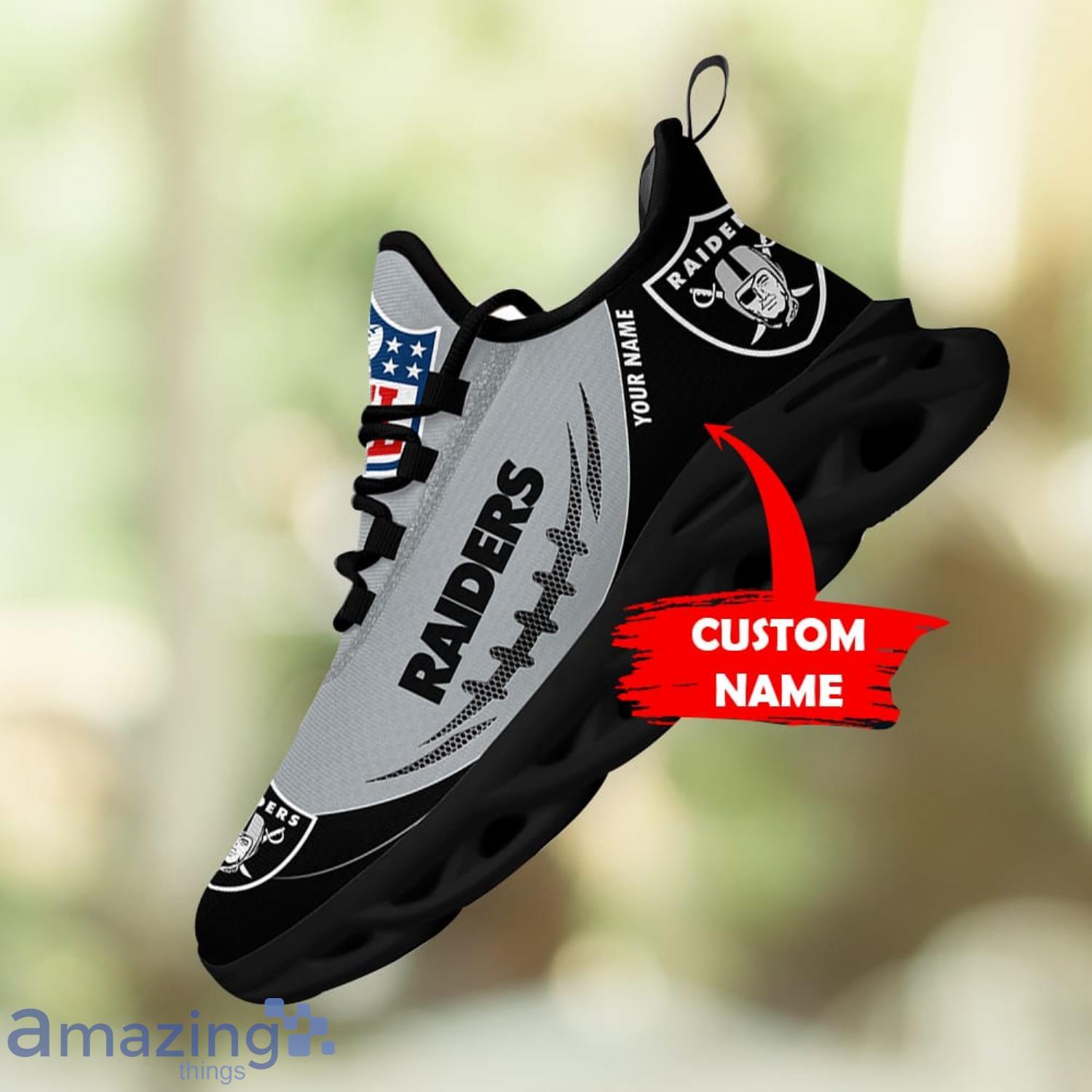 Las Vegas Raiders Custom Name 2023 NFL Max Soul Shoes For Men And Women