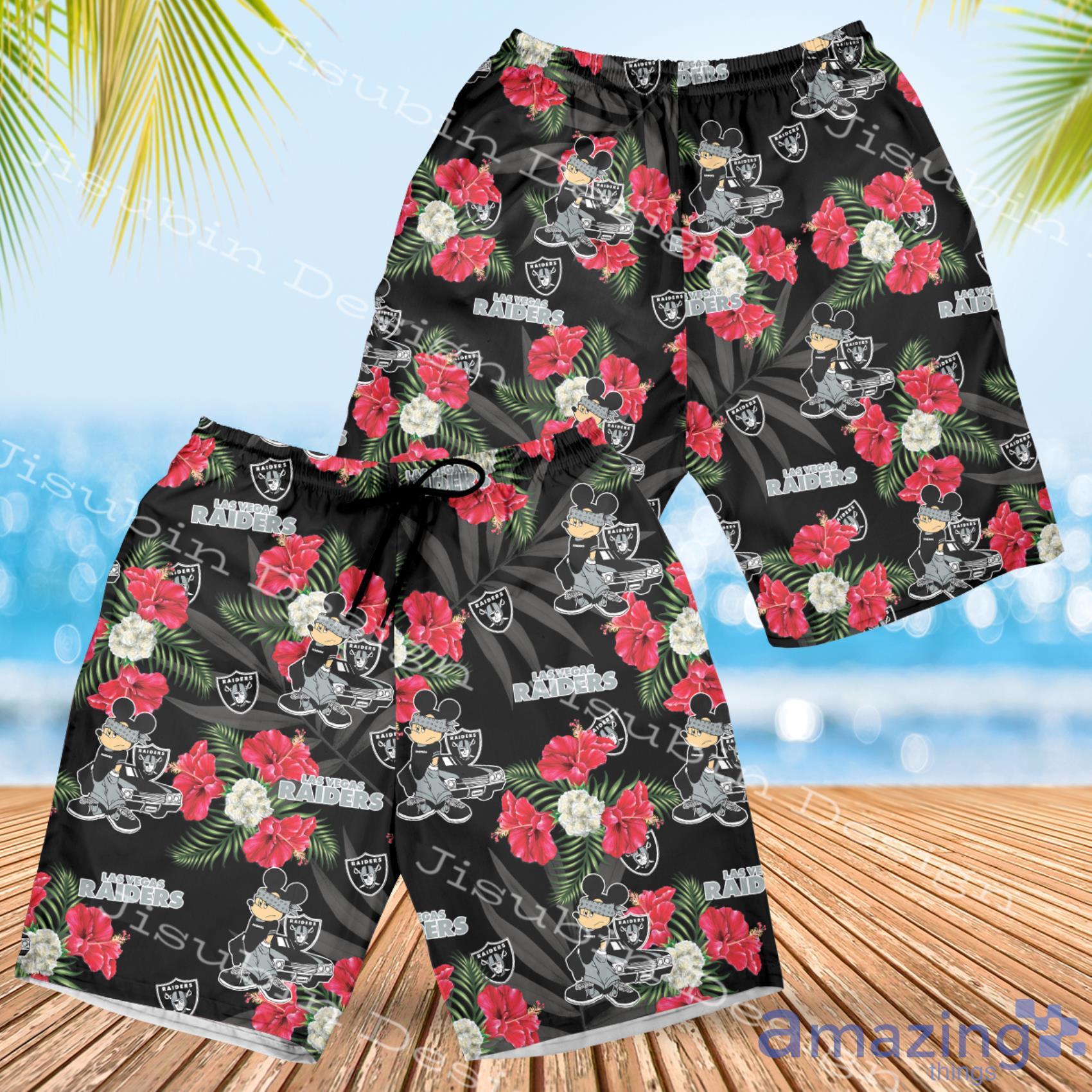 LIMITED] Oakland Raiders NFL-Summer Hawaiian Shirt And Shorts, With  Tropical Patterns For Fans