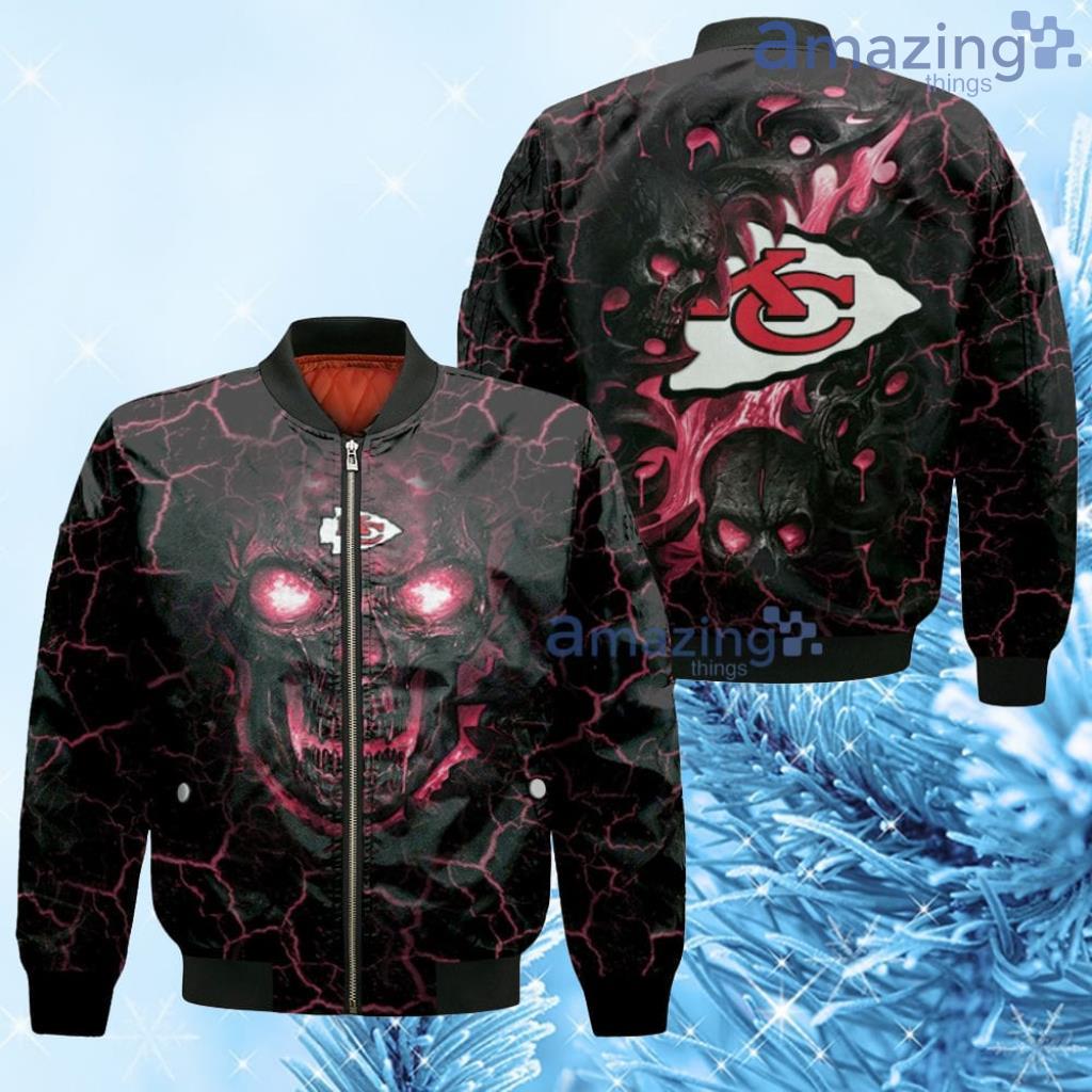 Lava Skull Kansas City Chiefs 3D Bomber - Lava Skull Kansas City Chiefs 3D Bomber Lava Skull Kansas City Chiefs 3D Bomber - Lava Skull Kansas City Chiefs 3D Bomber