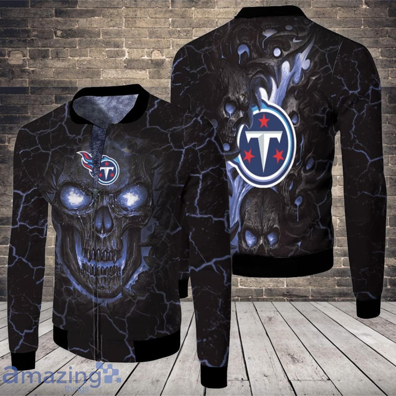 Lava Skull Tennessee Titans 3D All Over Printed Fleece Bomber Jacket