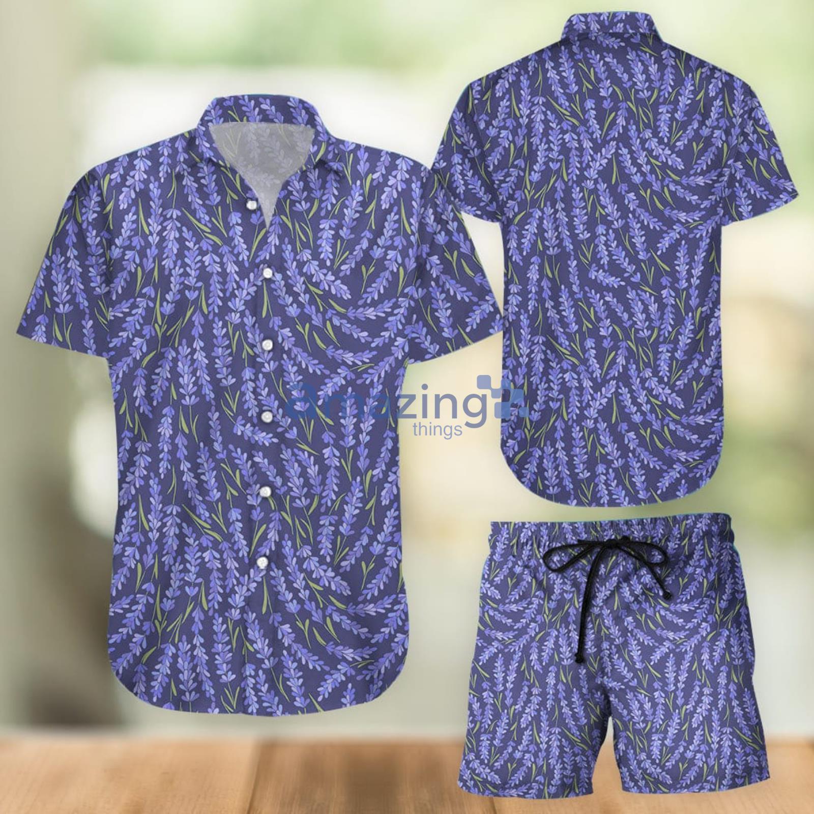 Lavender Flower Floral Aloha Combo Hawaiian Shirt And Shorts Gift For Summer Vacation Product Photo 1
