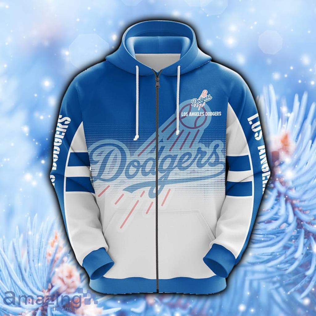 Los Angeles Dodgers MLB Blue White Hoodie, Zip Hoodie 3D All Over Print - 1