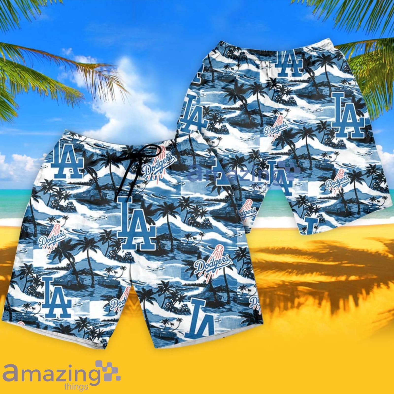 Los Angeles Dodgers Baseball Floral Big Flower Pattern Hawaiian Shirt And  Shorts Summer Vacation Gift