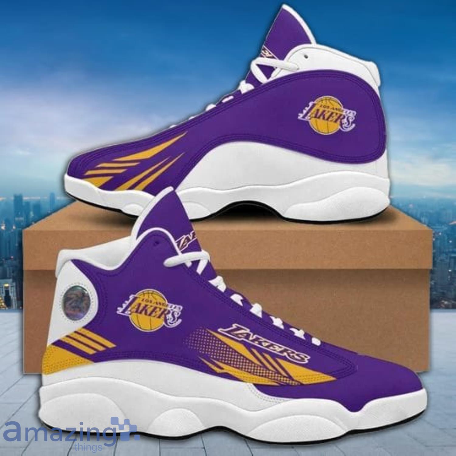 Los Angeles Lakers Nba AOP Print Air Jordan 13 Shoes Gift For Men And Women Product Photo 1