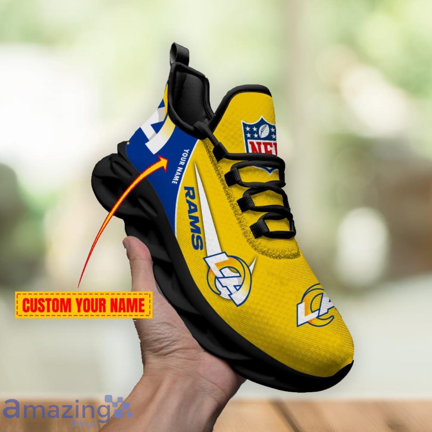 Los Angeles Rams Custom Name Luxury NFL Max Soul Shoes Design 8