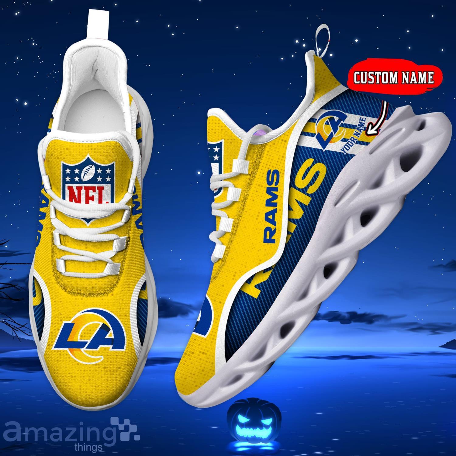 NFL Los Angeles Rams Custom Name Blue Yellow Max Soul Shoes V2