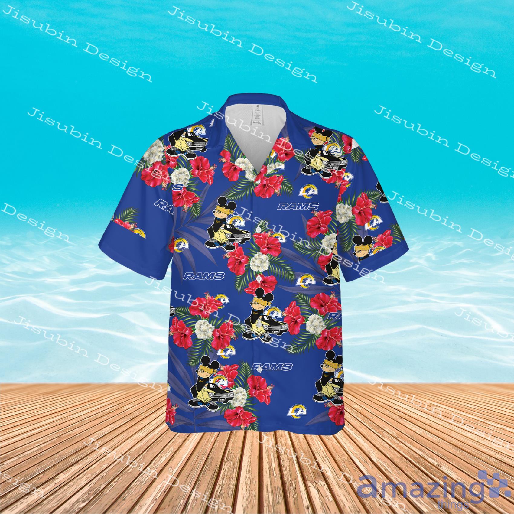 Los Angeles Rams Surfboard Parttern Mickey Mouse Flower Hawaiian Shirt -  Freedomdesign