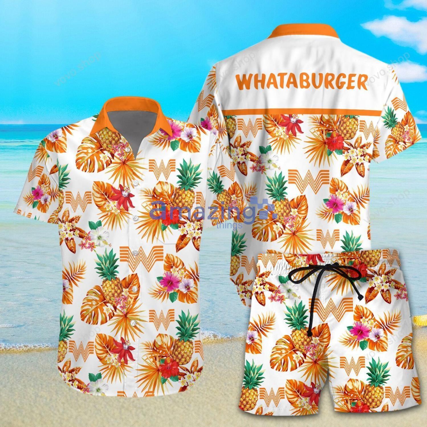 Love Whataburger Aloha Combo Hawaiian Shirt And Shorts Gift For Summer Vacation Product Photo 1