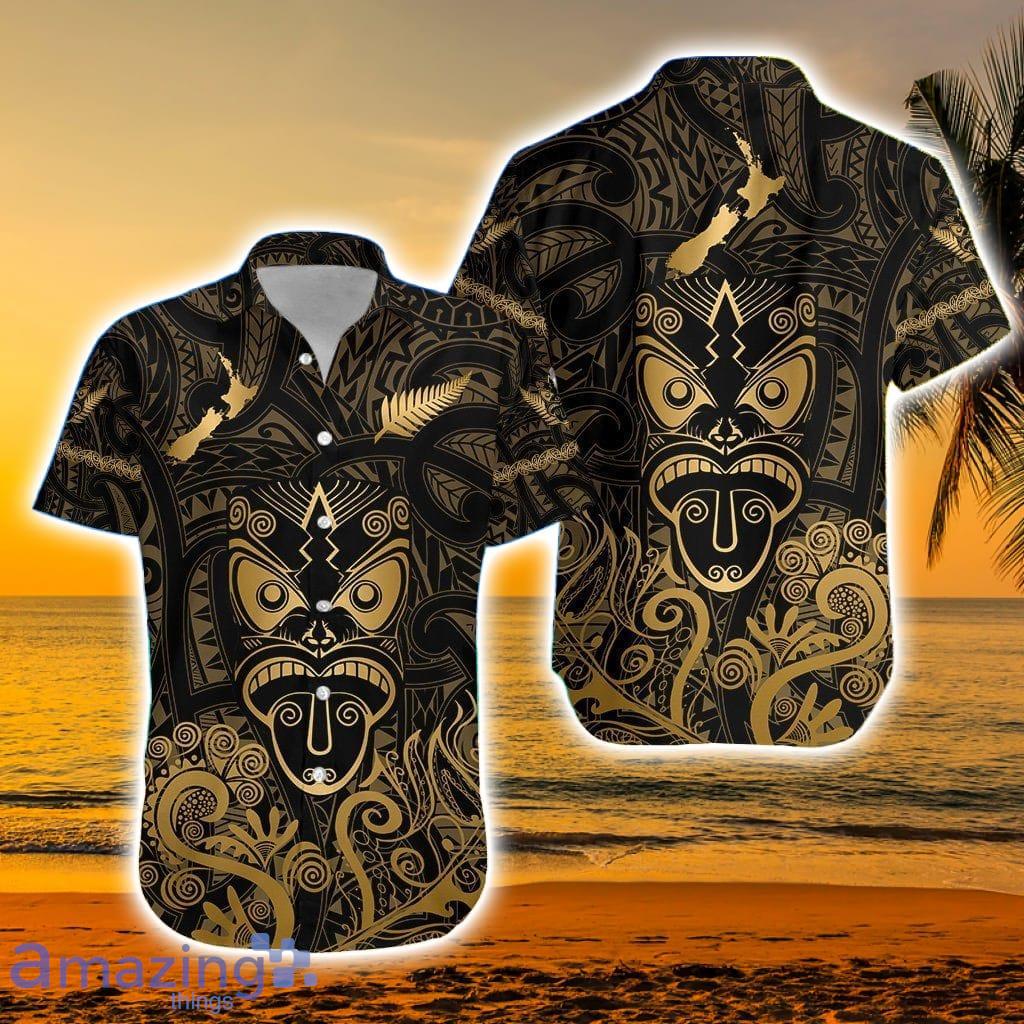 Maori Aotearoa Rugby Haka Tropical Hawaiian Shirt New Zealand Silver Fern – Gold K8 - Maori Aotearoa Rugby Haka Tropical Hawaiian Shirt New Zealand Silver Fern – Gold K8