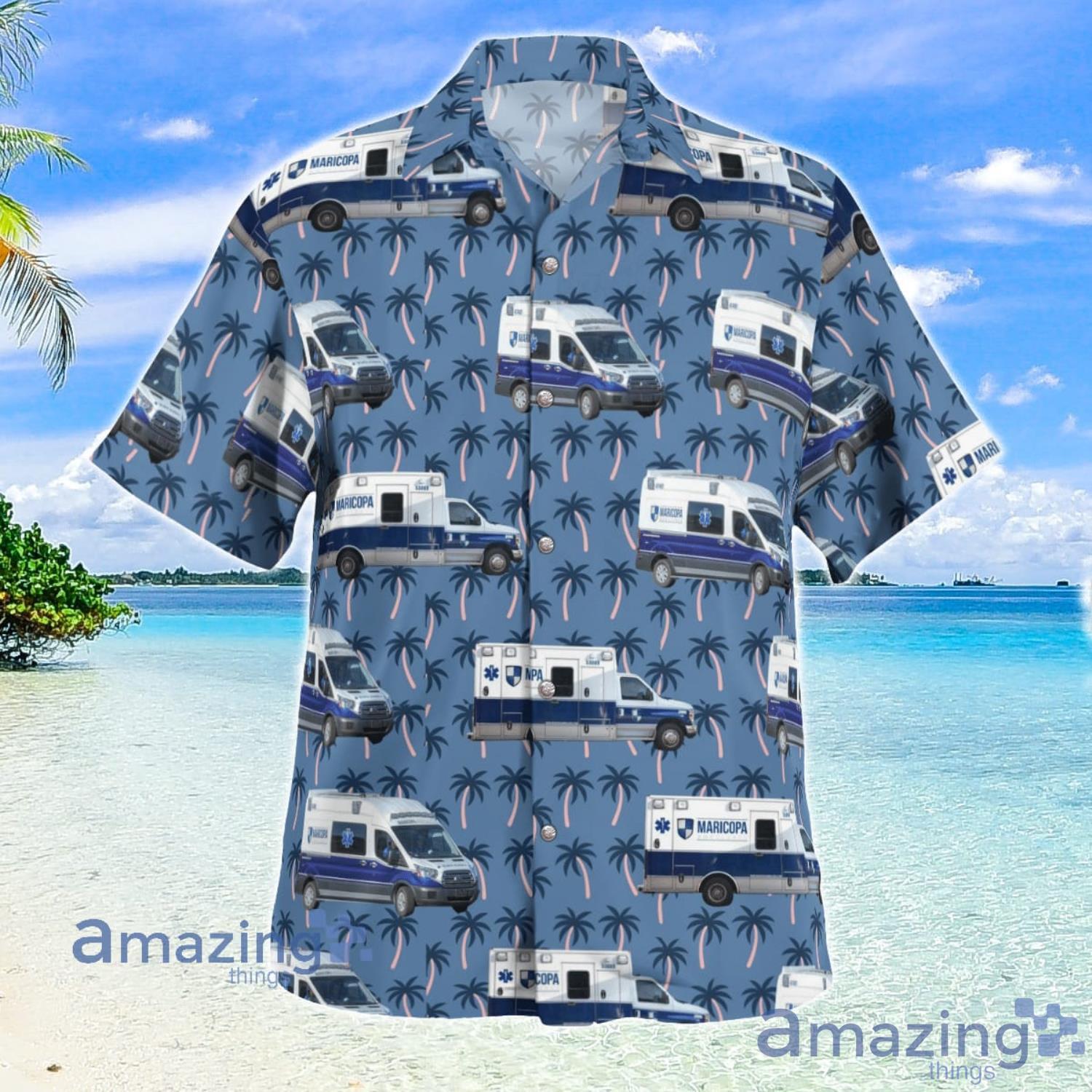 Maricopa Ambulance Arizona Fleet Aloha Hawaiian Shirt Summer Gift Product Photo 1