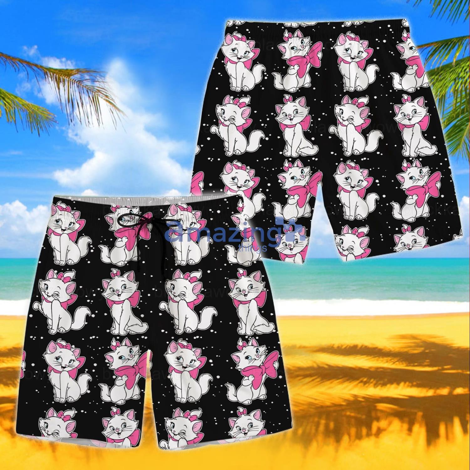 Marie Aristocats Funny Summer Gift Hawaiian Shirt And Shorts image Marie Aristocats Funny Summer Gift Hawaiian Shirt And Shorts Product Photo 3