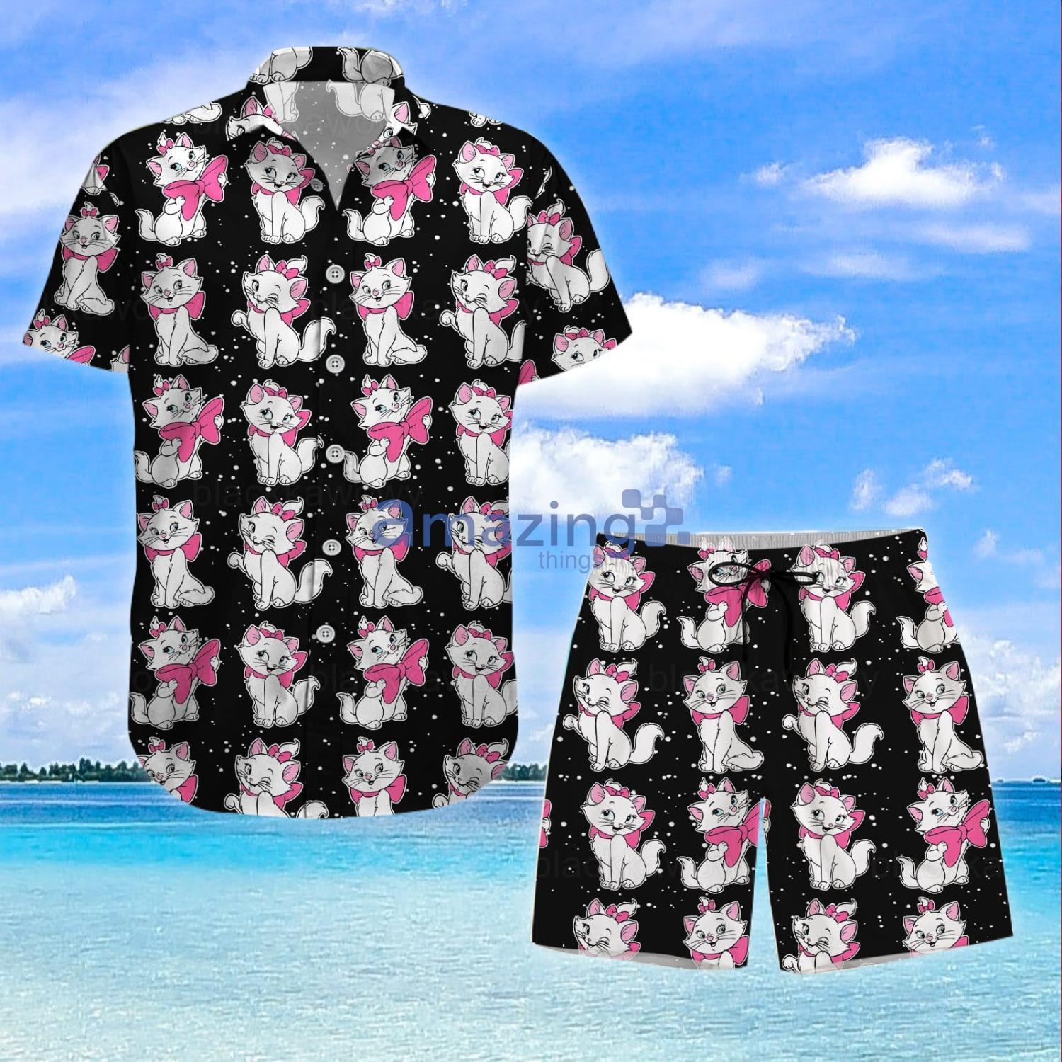 Marie Aristocats Funny Summer Gift Hawaiian Shirt And Shorts Product Photo 1