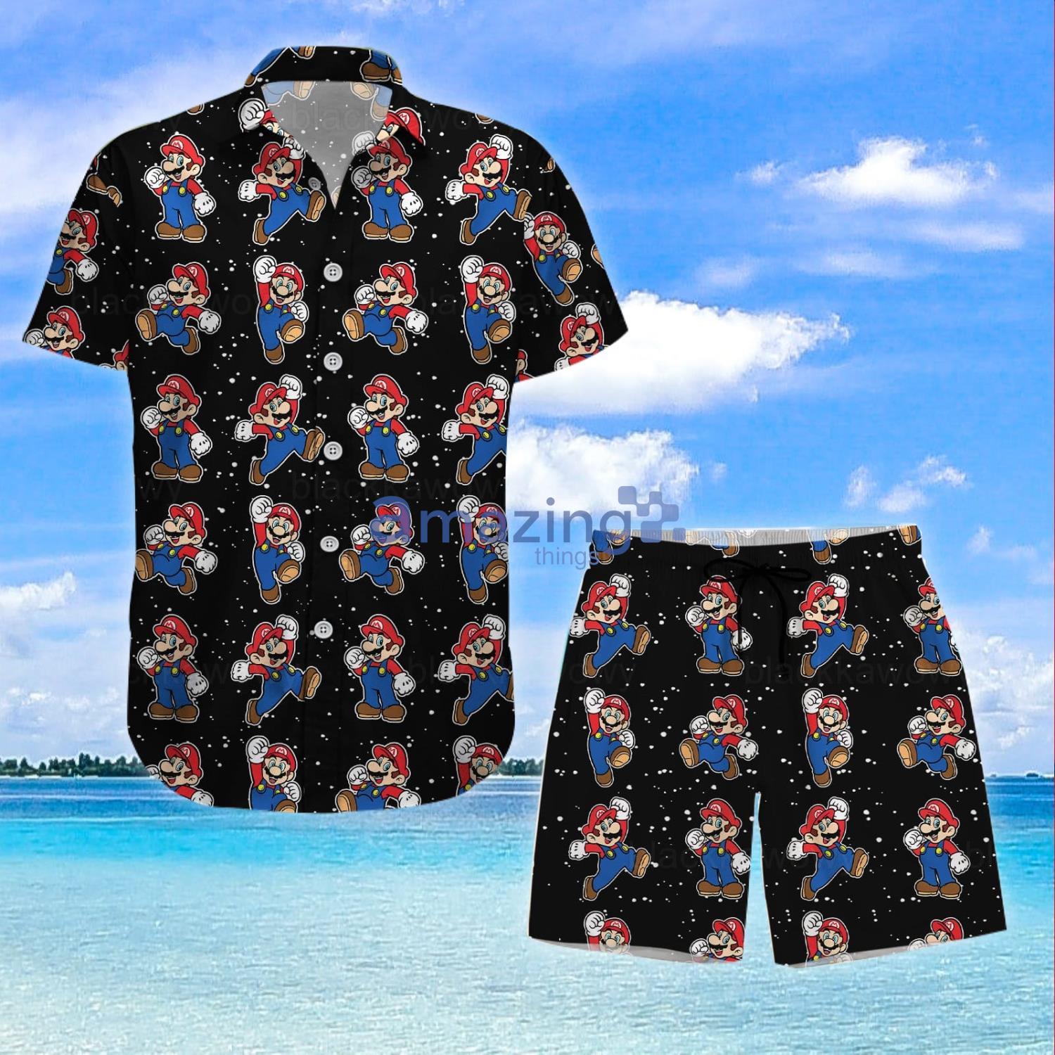 Mario Super Daddio Funny Summer Gift Hawaiian Shirt And Shorts Product Photo 1