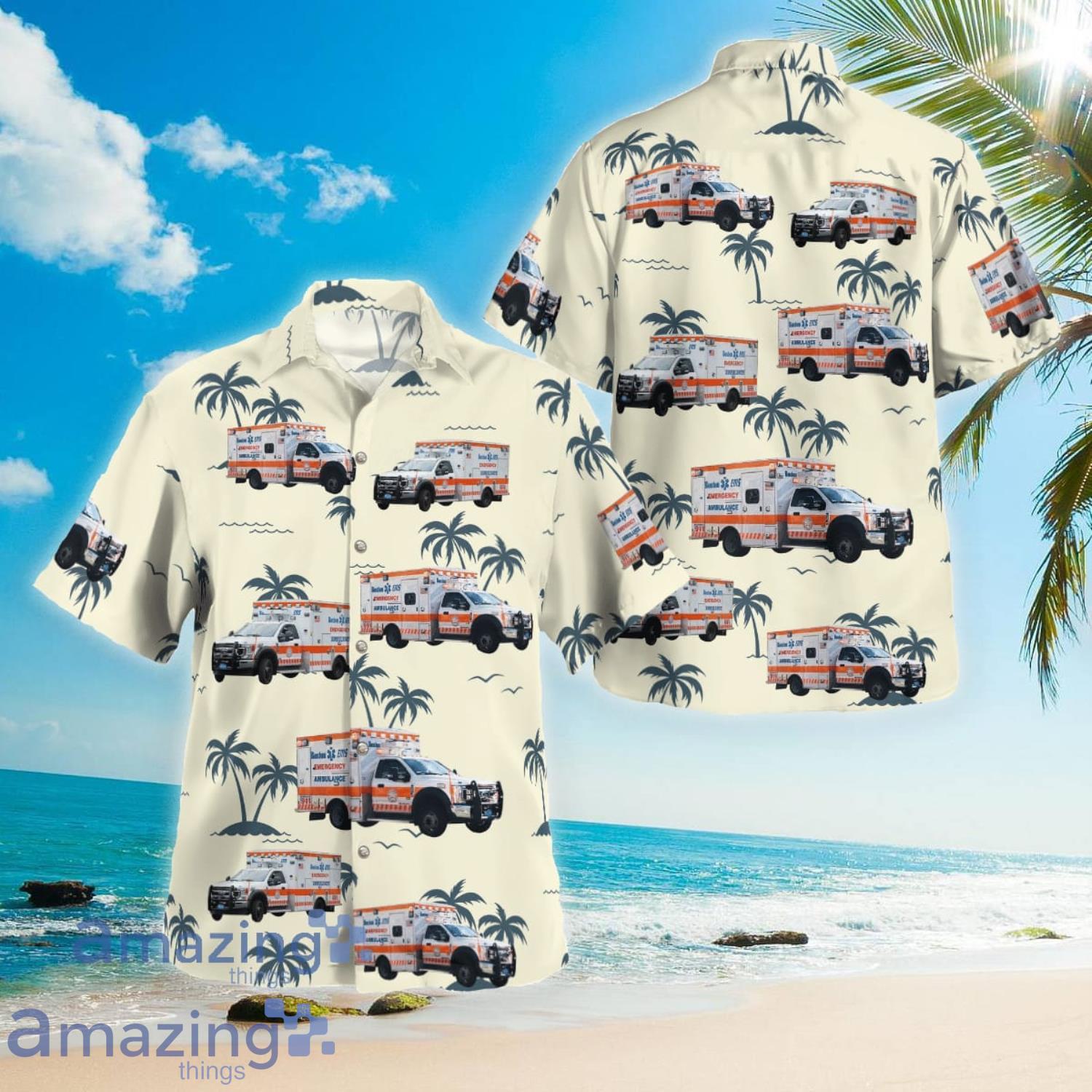 Massachusetts Boston EMS Aloha Short Sleeve Hawaiian Shirt Summer Gift Product Photo 1
