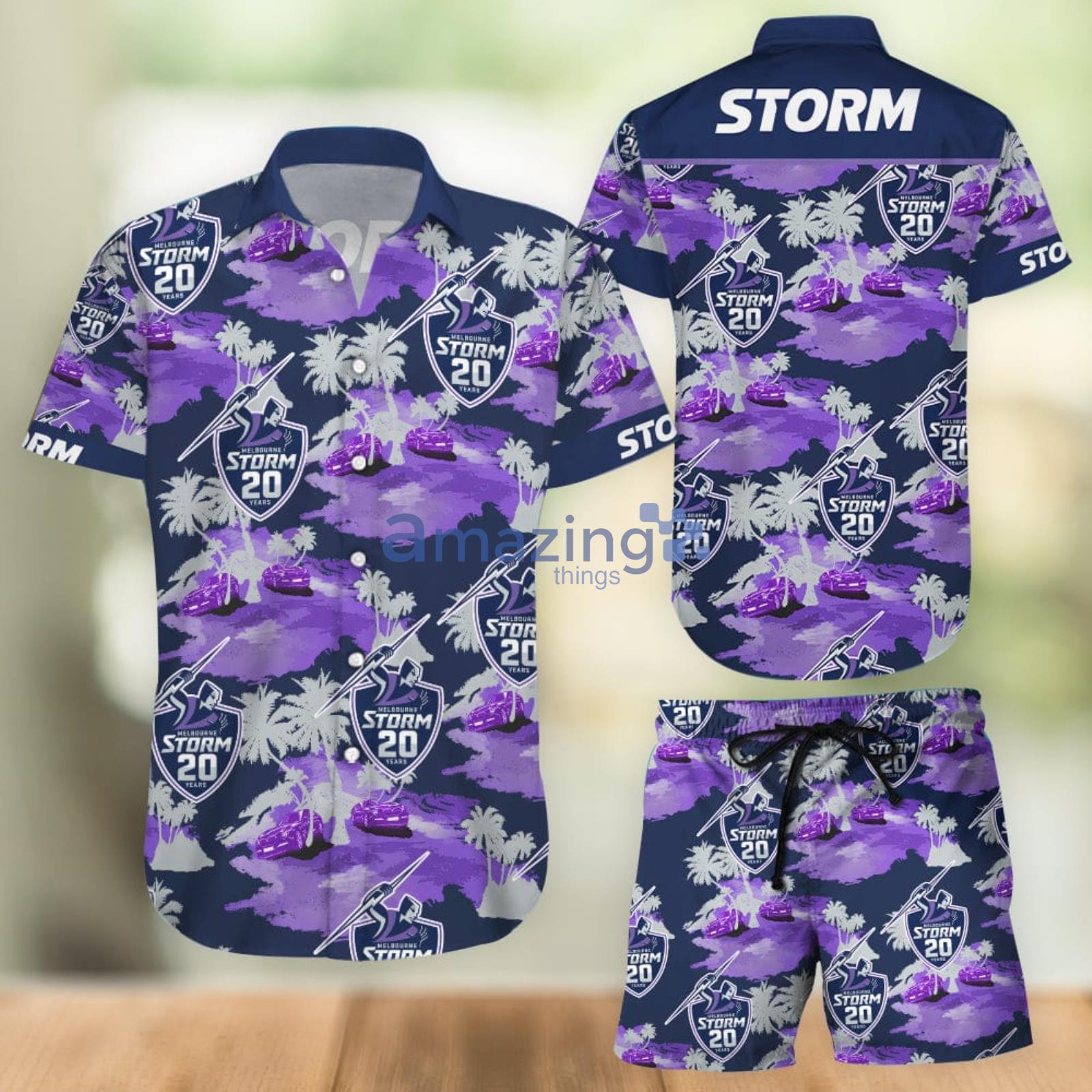 Melbourne Storm Aloha Combo Hawaiian Shirt And Shorts Gift For Summer Vacation Product Photo 1