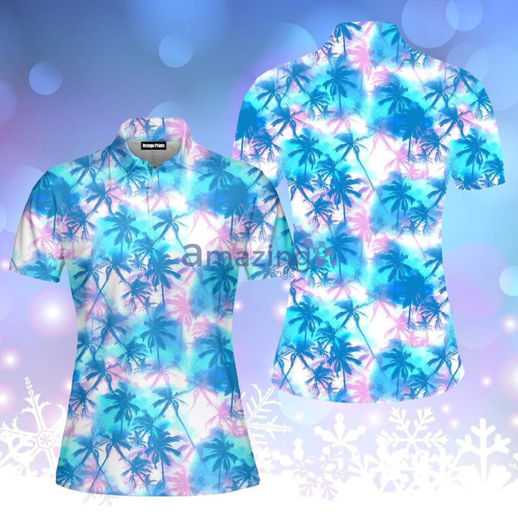 Mens Neon Tropical Polo Shirt For Women - Mens Neon Tropical Polo Shirt For Women